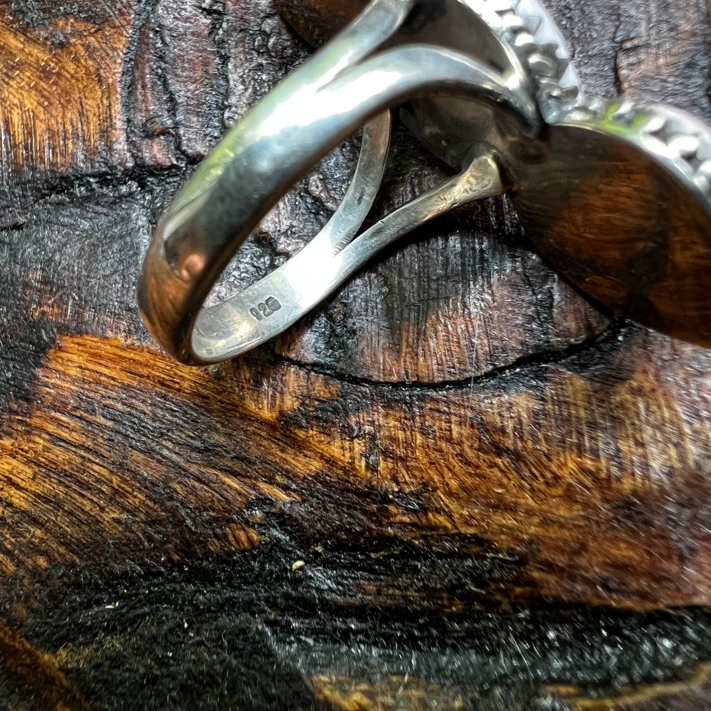 Triple Queen Conch Heart Sterling Silver Ring