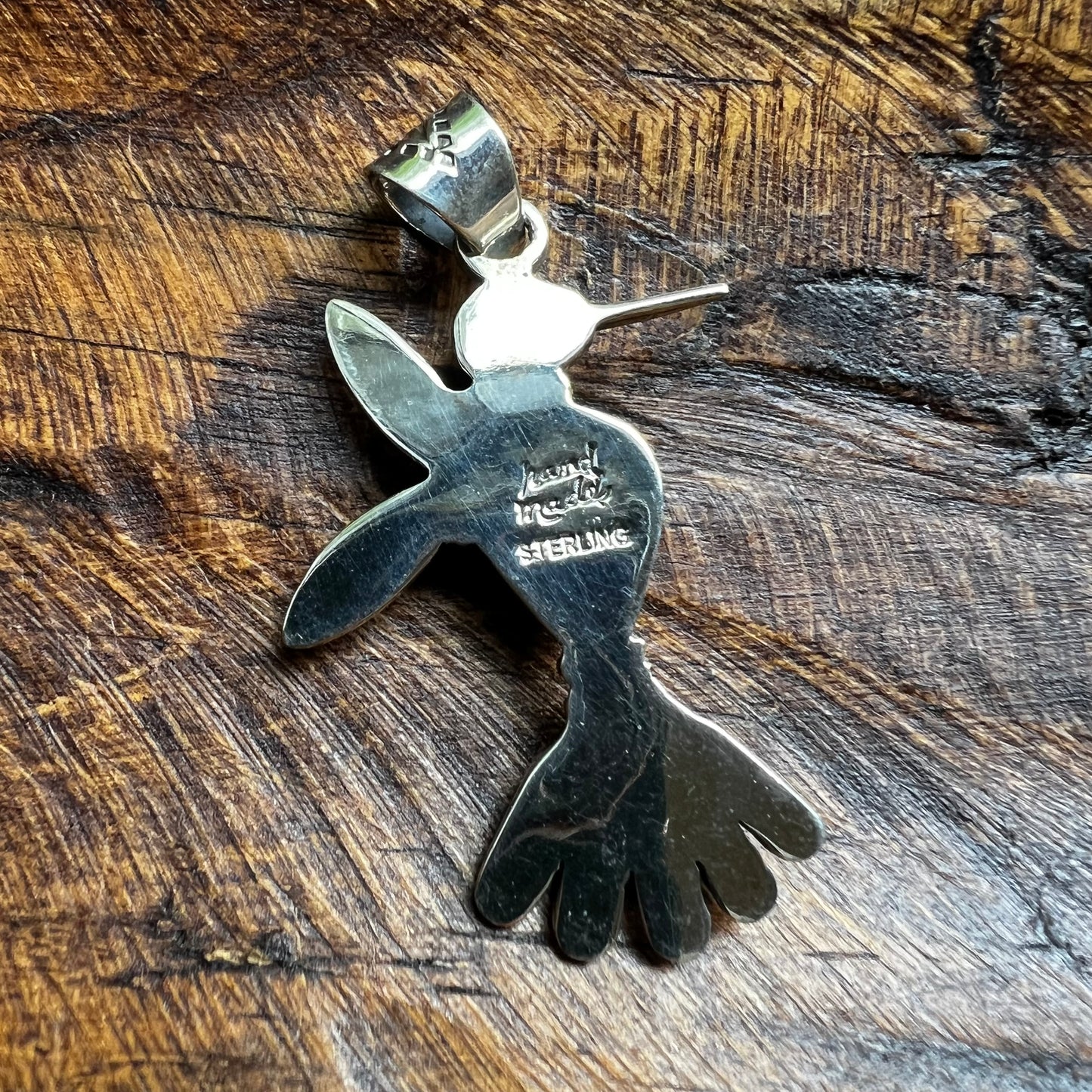 Kingman Turquoise Spiny Oyster Coral Hummingbird Pendant