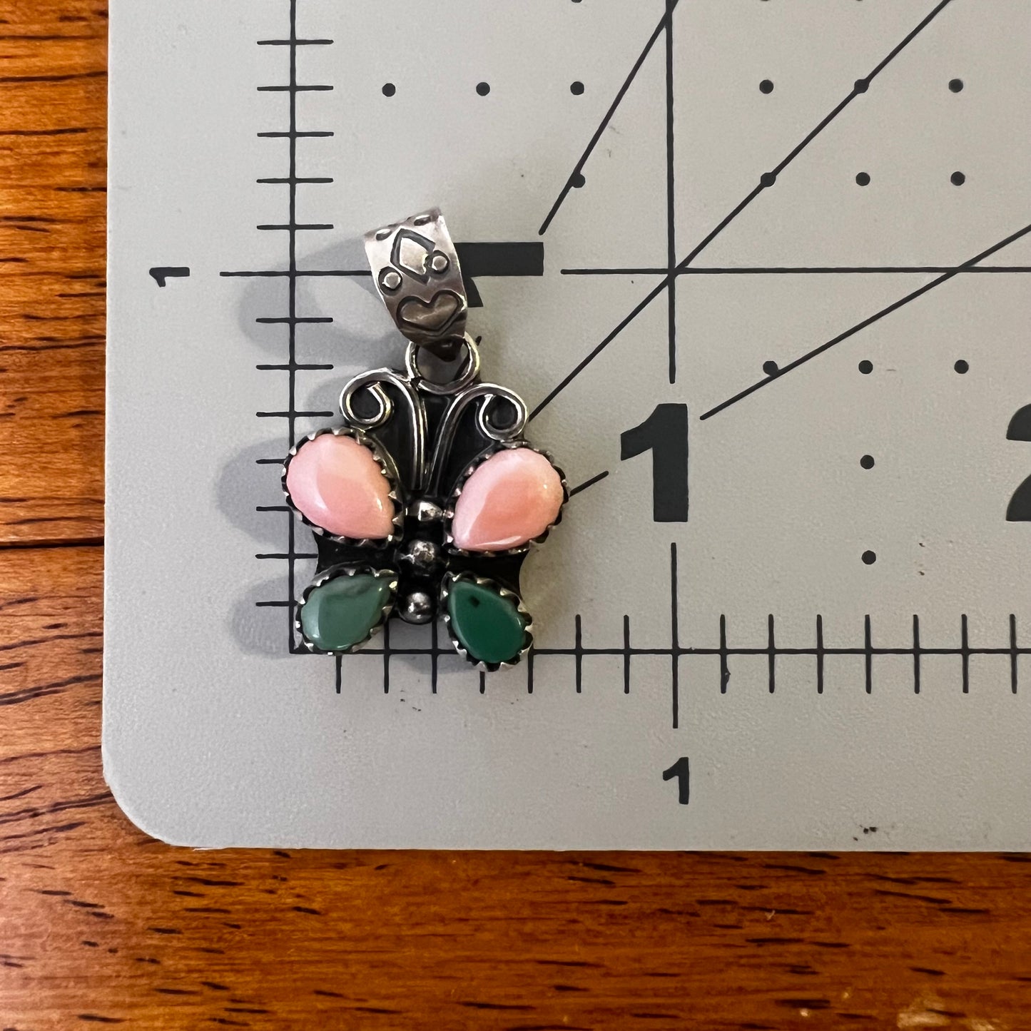 Sterling Silver Queen Conch & Turquoise Butterfly Pendant