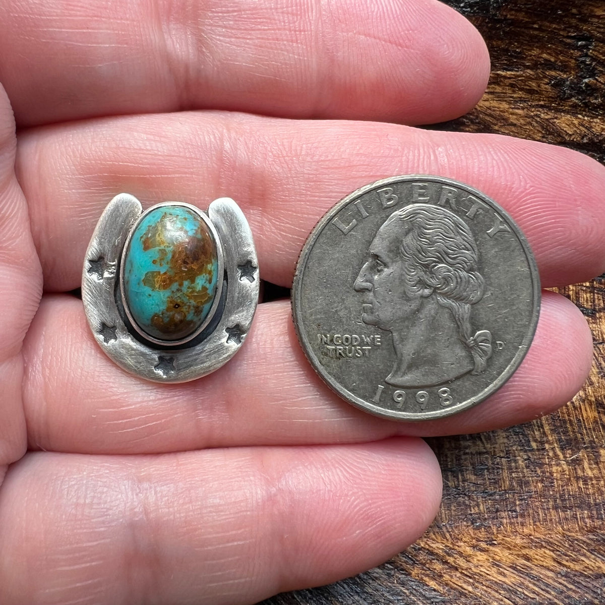 Sterling Silver Horseshoe Statement Ring – Turquoise, Spiny Oyster & Queen Conch Options