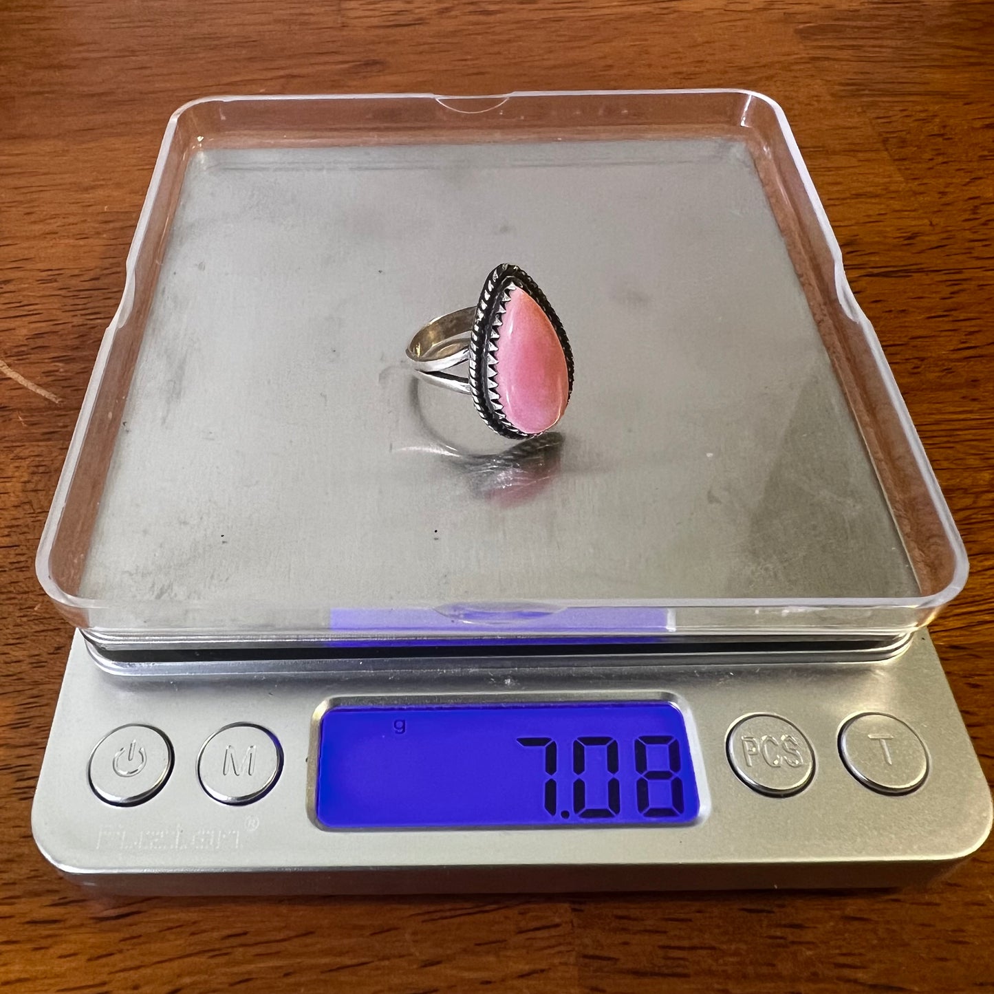 Sterling Silver Queen Conch Ring Size 8 Pink Conch Teardrop Statement