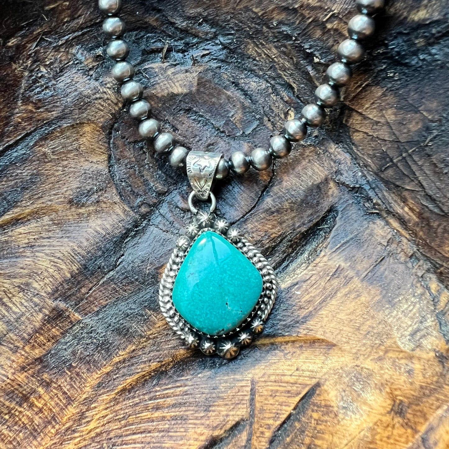 Sterling Silver Kingman Turquoise Statement Pendant