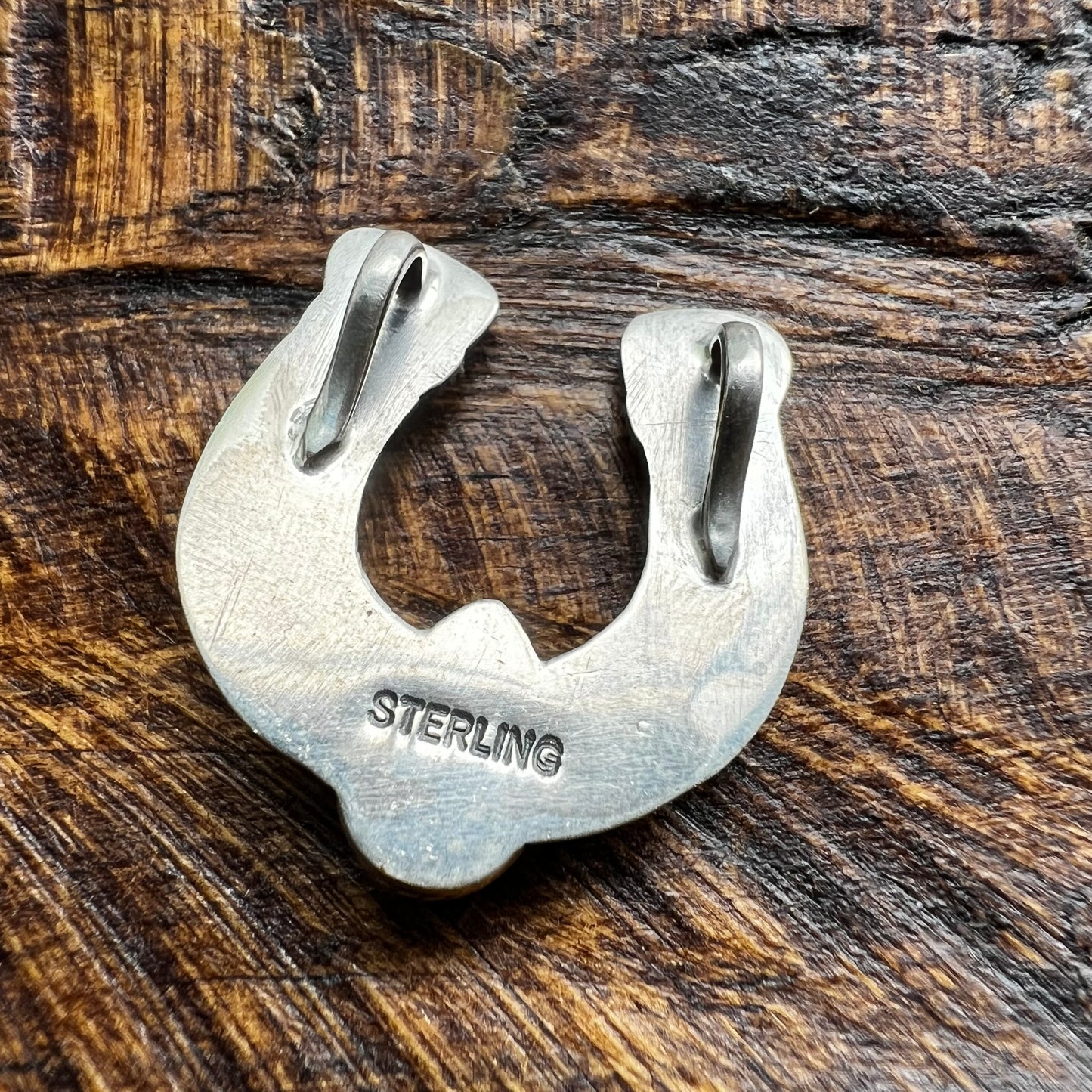 Sterling Silver & Kingman Turquoise Horseshoe Pendant