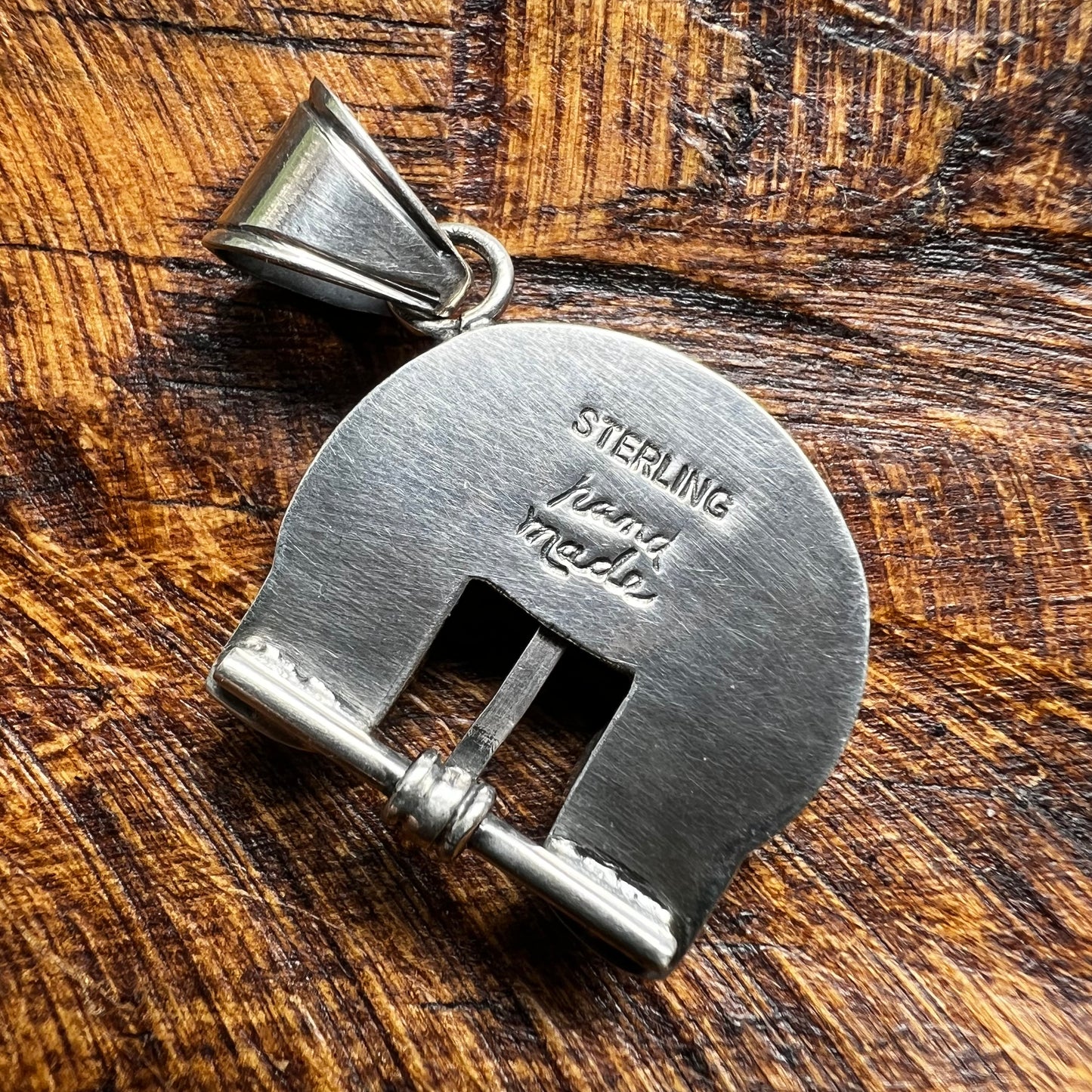 Spiny Oyster Belt Buckle Pendant in Sterling Silver