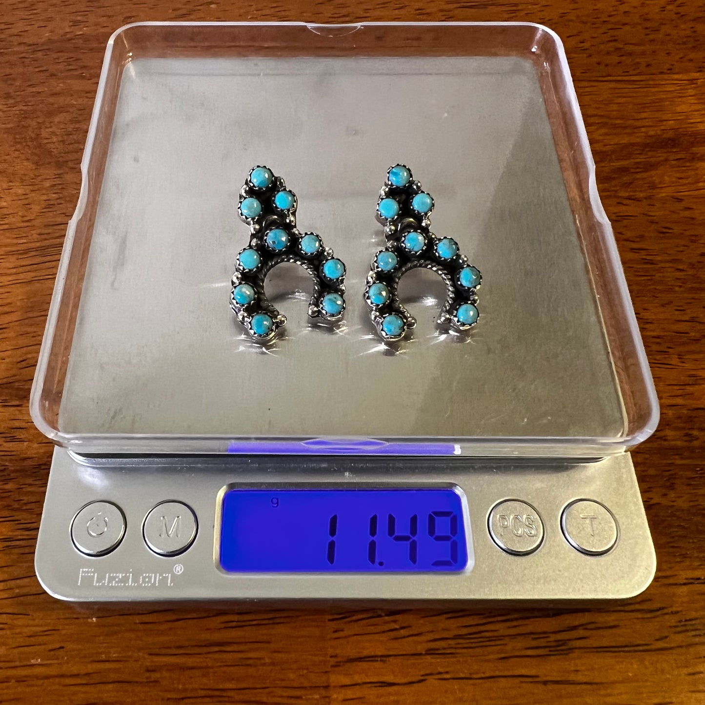 Hada Collection Kingman Turquoise Sterling Silver Naja Earrings