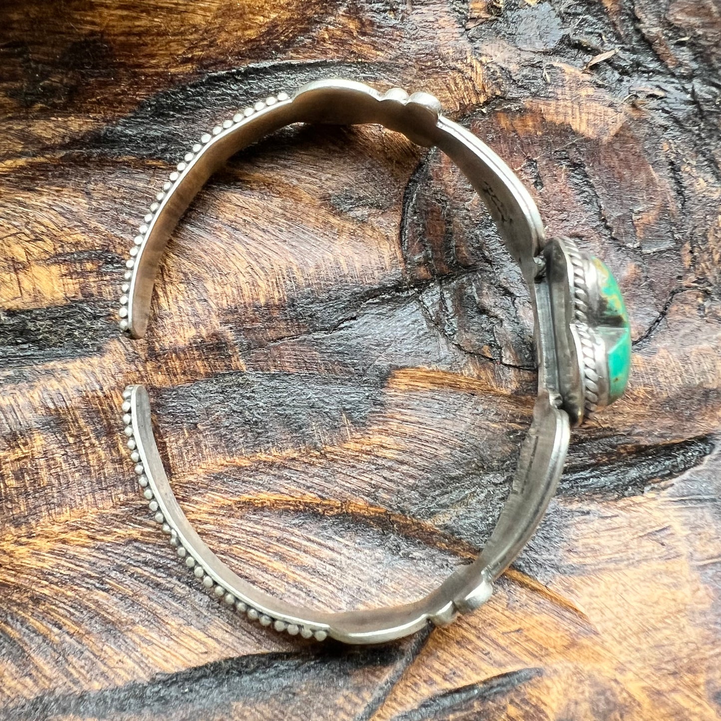 Kingman Turquoise Heart Cuff Bracelet