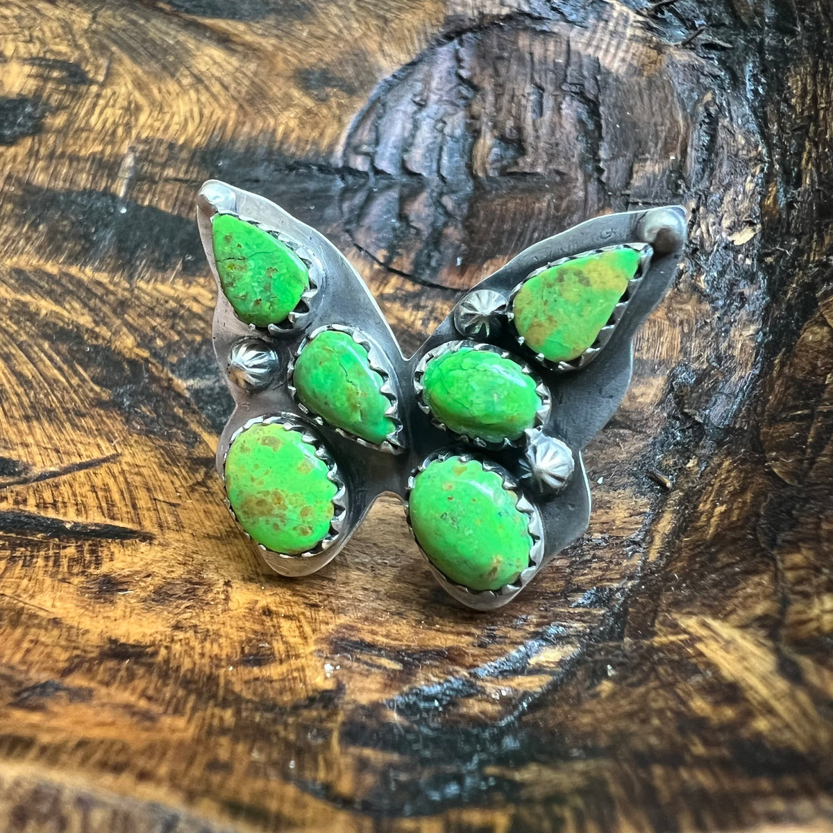 Sterling Silver Butterfly Cluster Ring – Sonoran Gold or Queen Conch