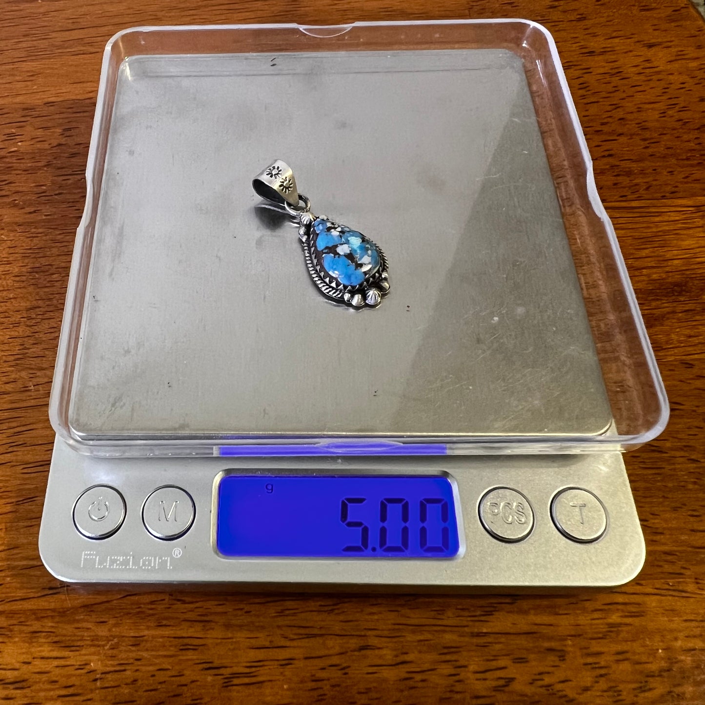 Sterling Silver Golden Hills Turquoise Teardrop Pendant