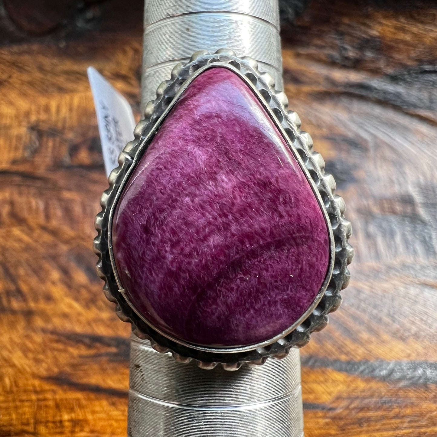 Purple Spiny Oyster Statement Ring – Size 8.5 | Sterling Silver Navajo Handmade