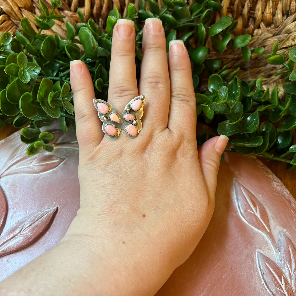 Sterling Silver Butterfly Cluster Ring – Sonoran Gold or Queen Conch