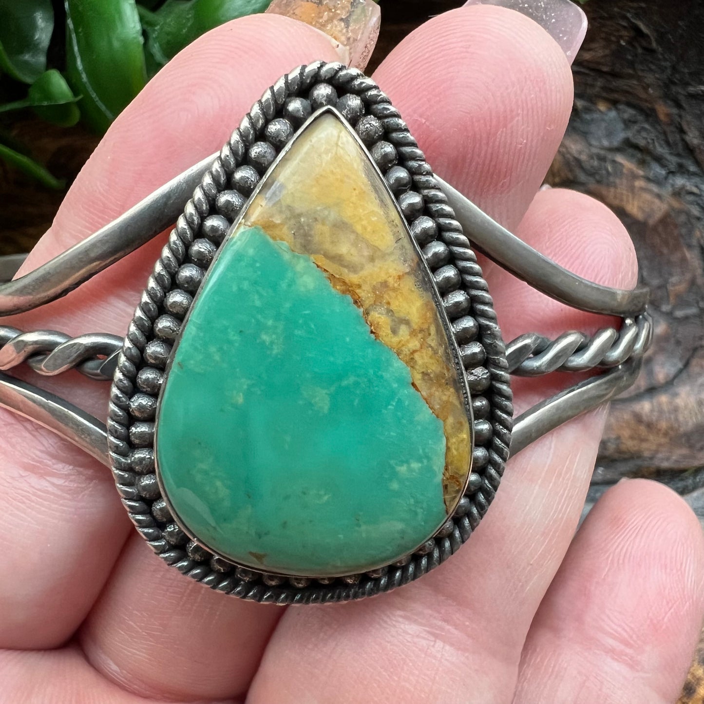 Sterling Silver & Kingman Turquoise Statement Cuff