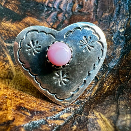 Queen Conch Heart Ring – Size 7.5 | Sterling Silver