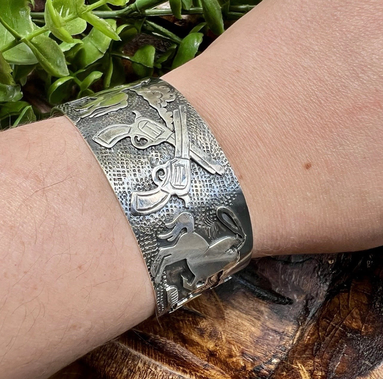 Sterling Silver Western Storyteller Cuff Bracelet | Handcrafted Collector Piece