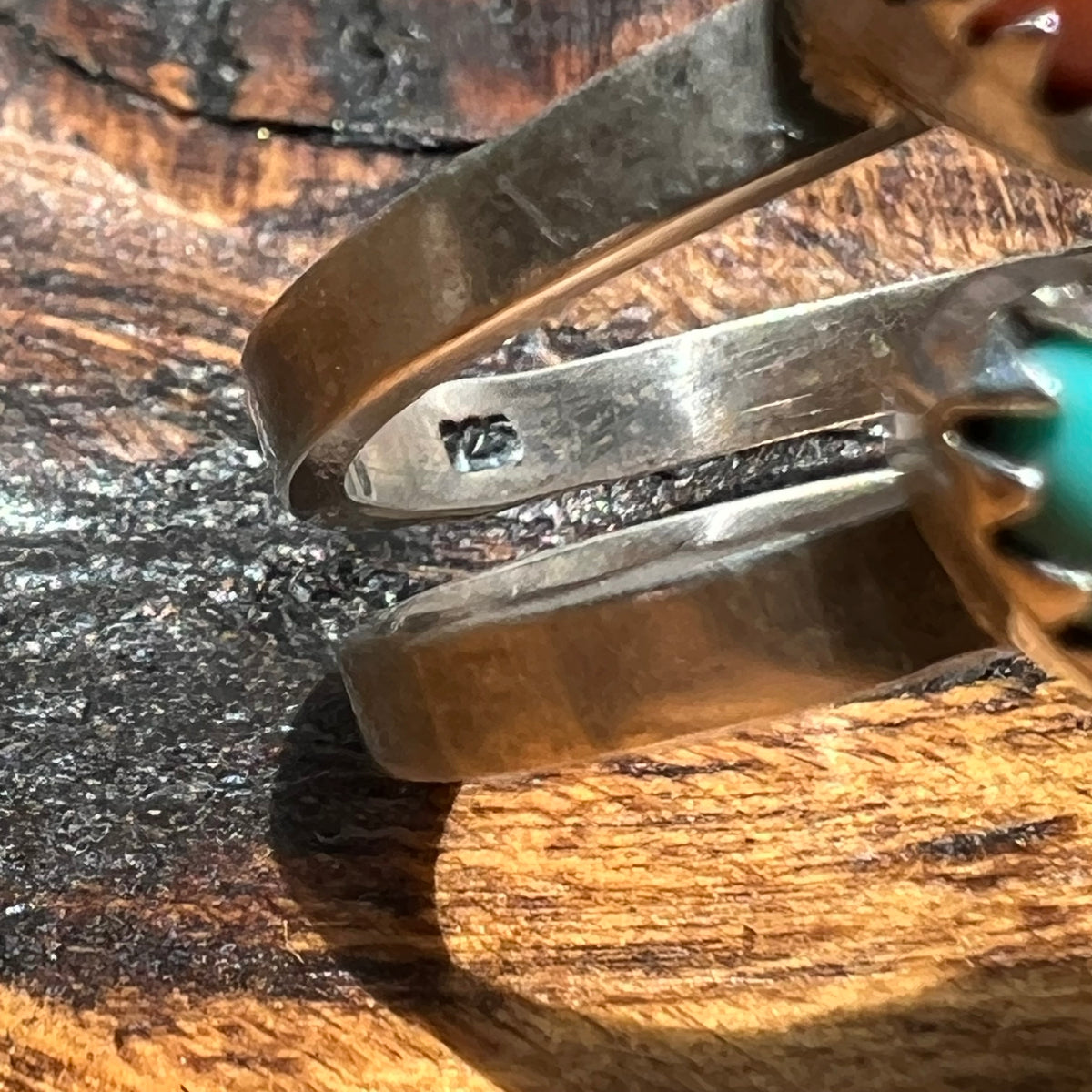 Sterling Silver Kingman Turquoise & Queen Conch Heart Wrap Ring