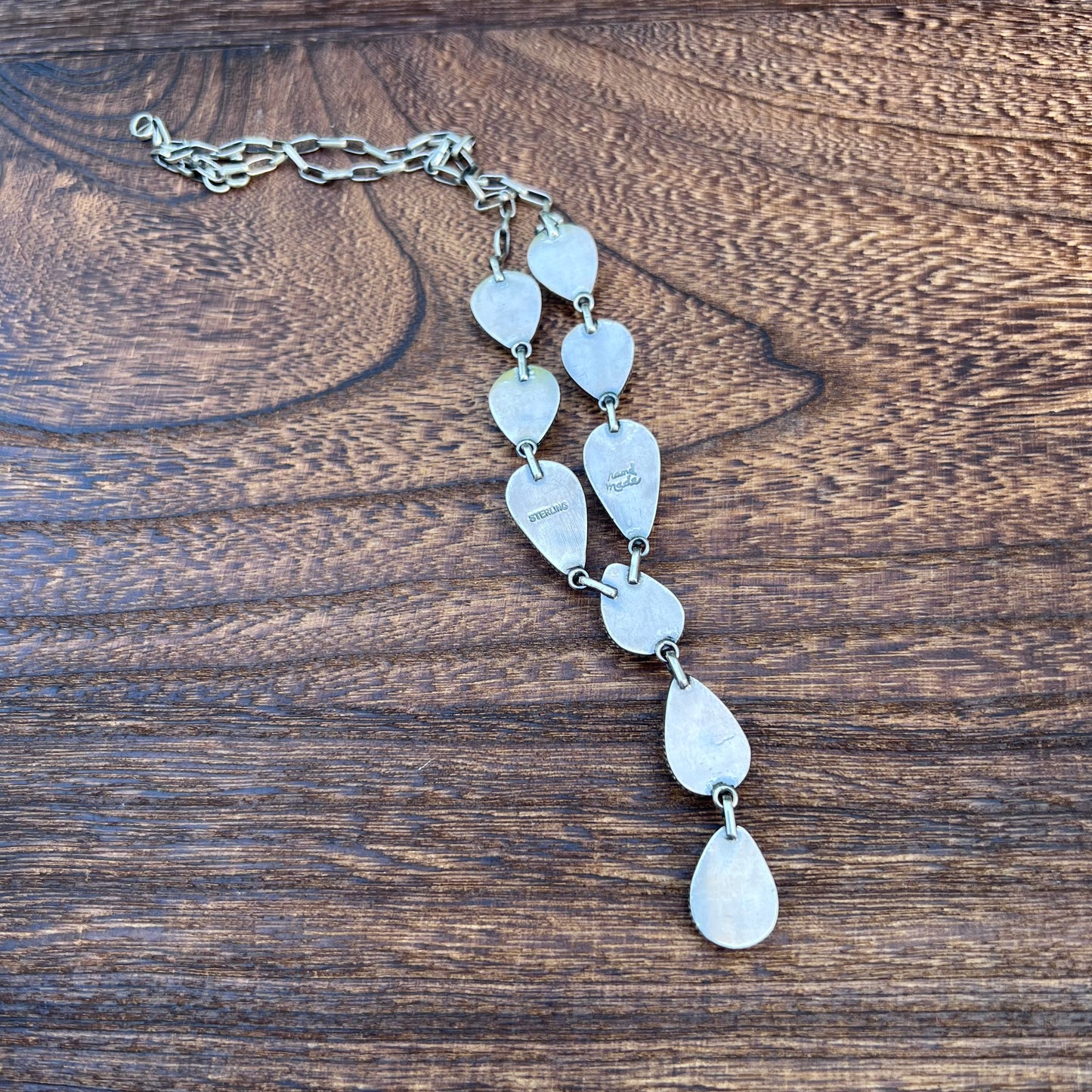 Kingman Turquoise Lariat Necklace – Handcrafted Sterling Drop Statement