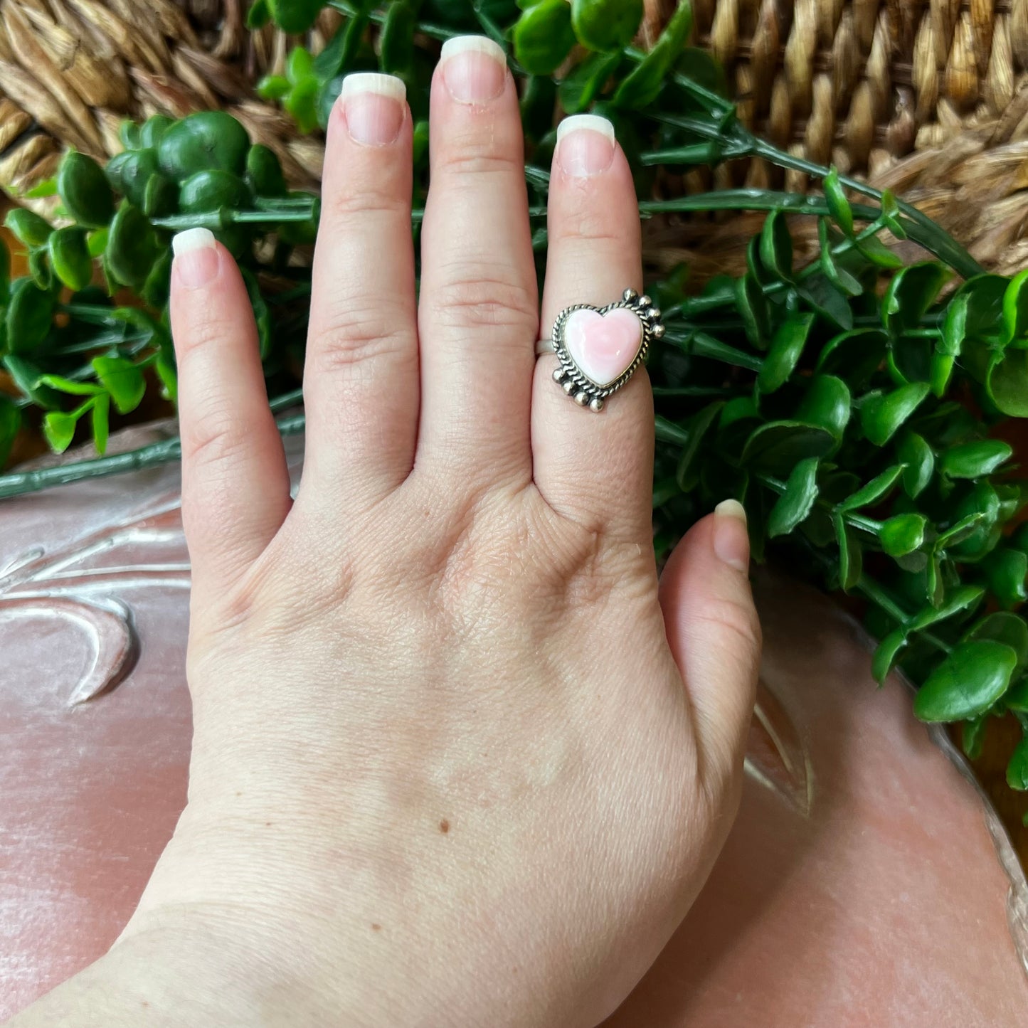 Sterling Silver Queen Conch Heart Ring Size 7
