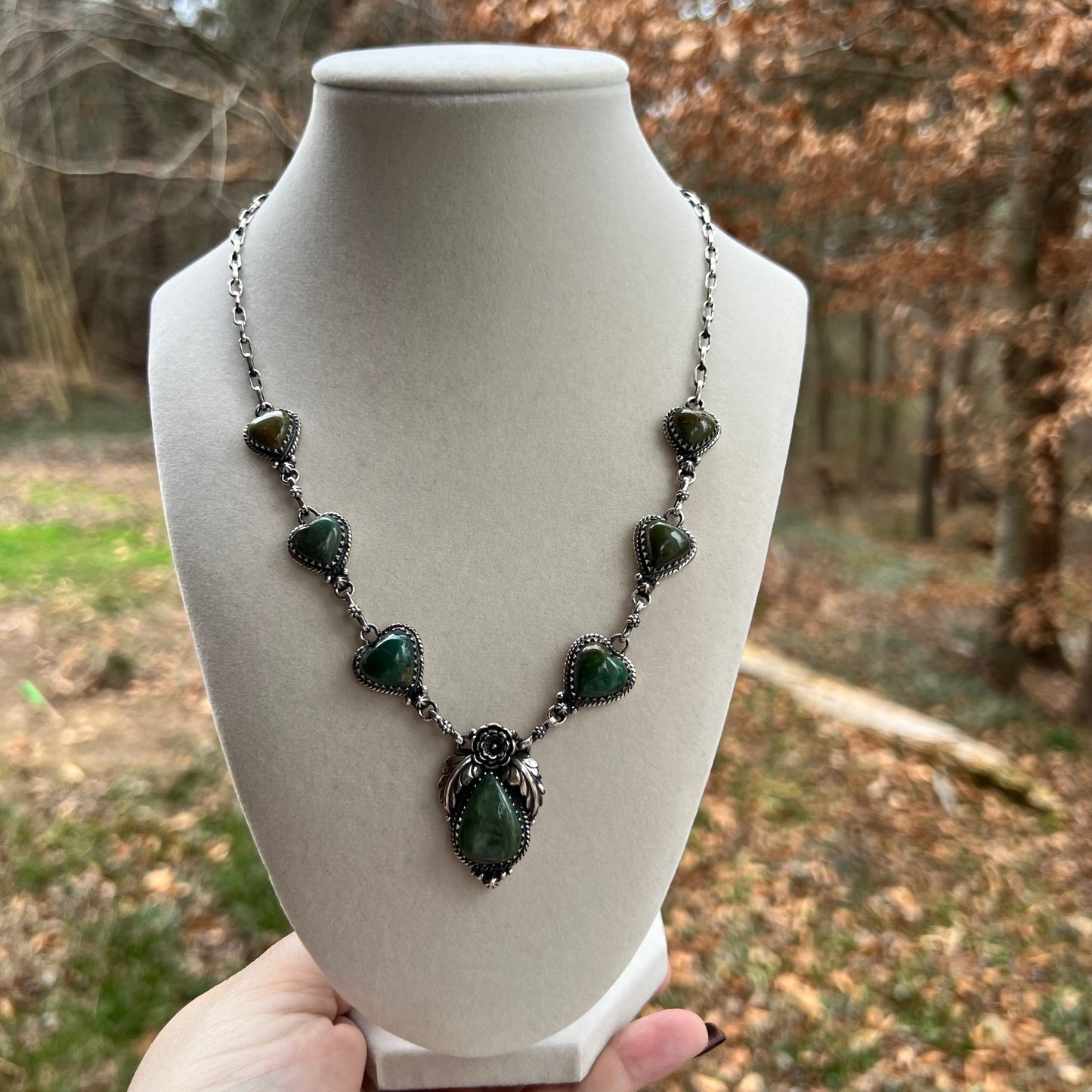 Statement Turquoise Necklace in Solid Sterling Silver