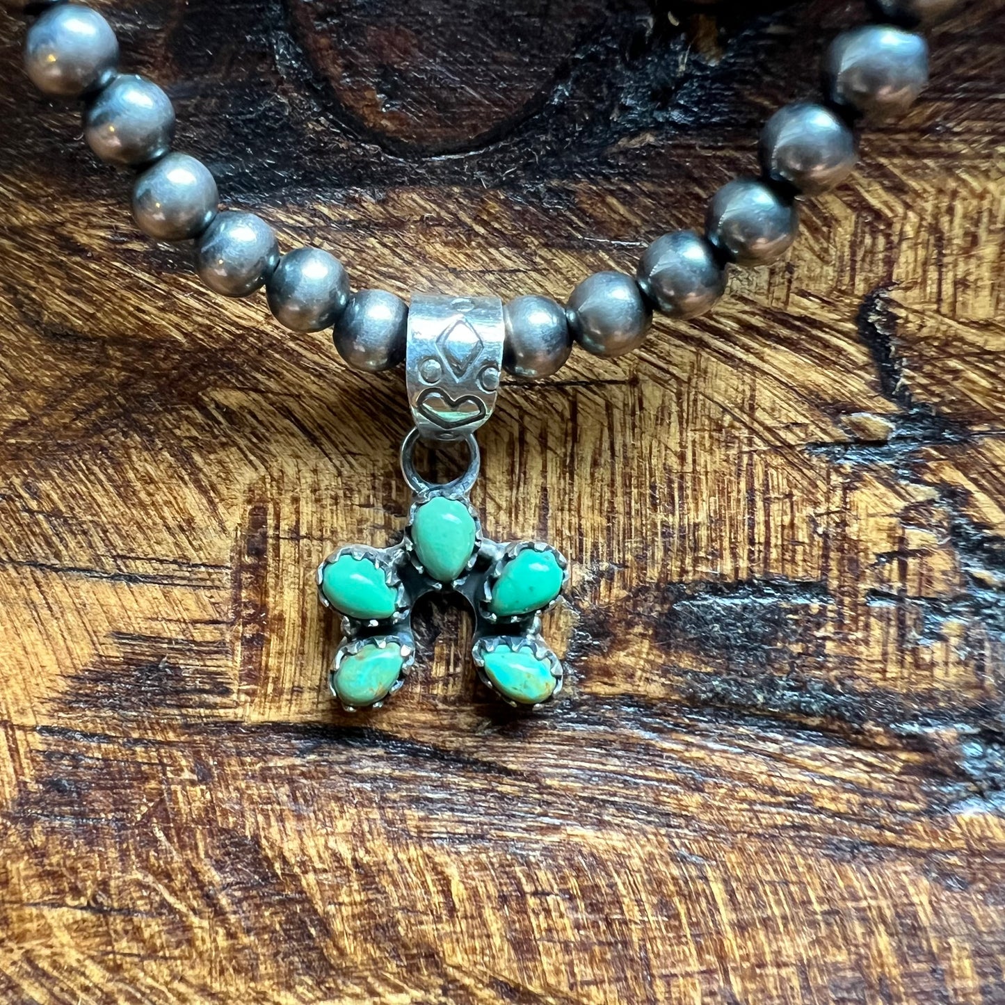Sterling Silver Kingman Turquoise Mini Naja Pendant