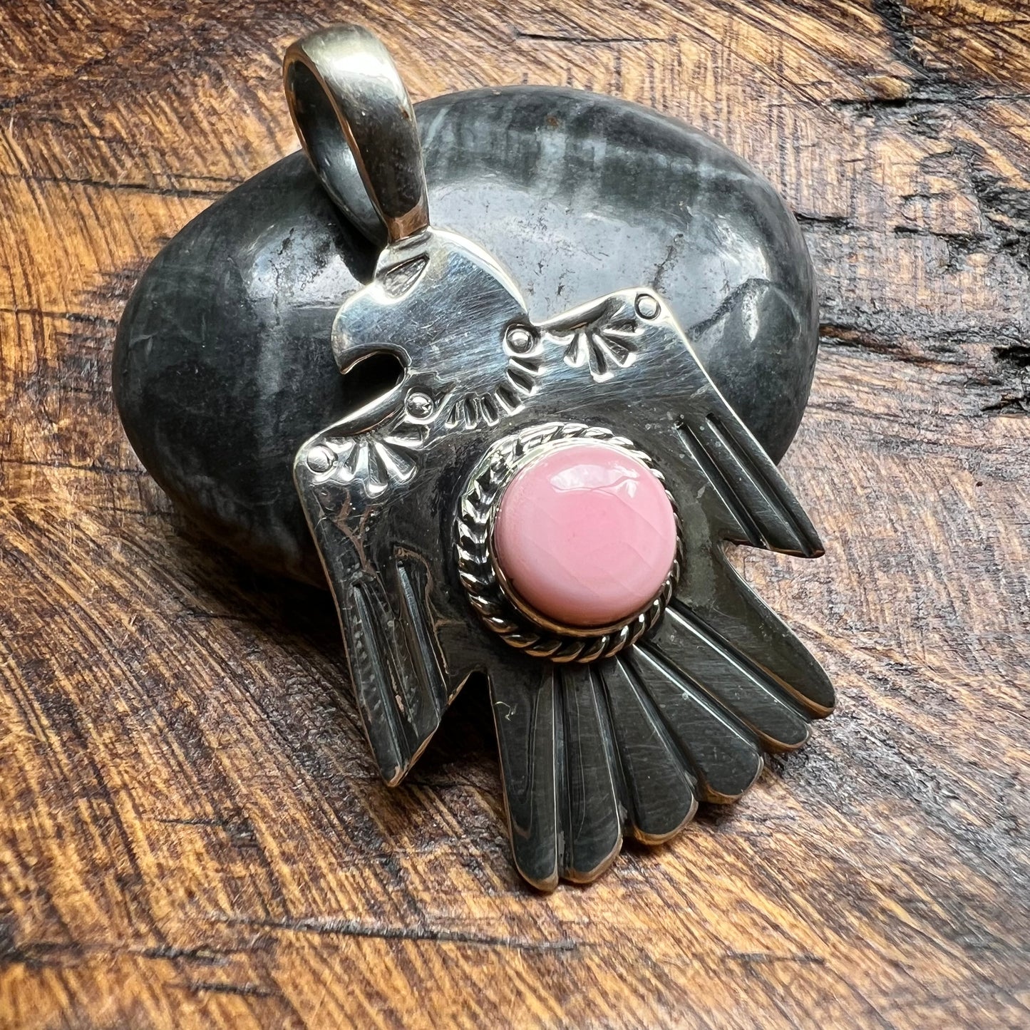 Sterling Silver Queen Conch Thunderbird Pendant