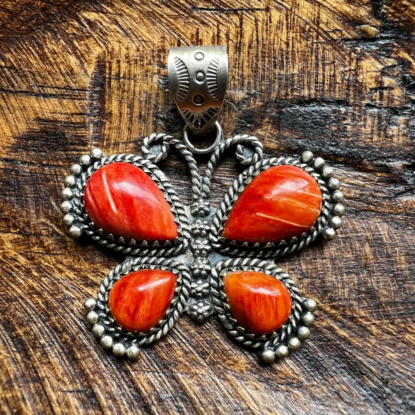 Sterling Silver Spiny Oyster Butterfly Pendant