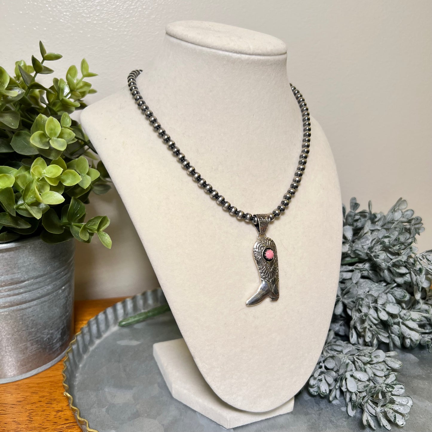 Queen Conch Cowboy Boot Pendant | Handcrafted Sterling Silver