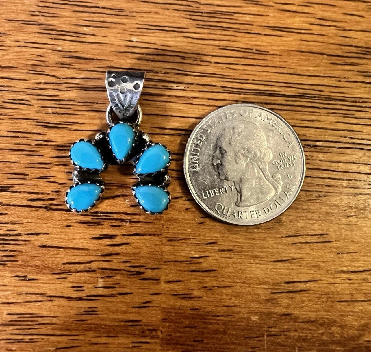 Kingman Turquoise Mini Naja Pendant | Sterling Silver
