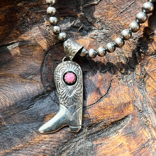 Queen Conch Cowboy Boot Pendant | Handcrafted Sterling Silver