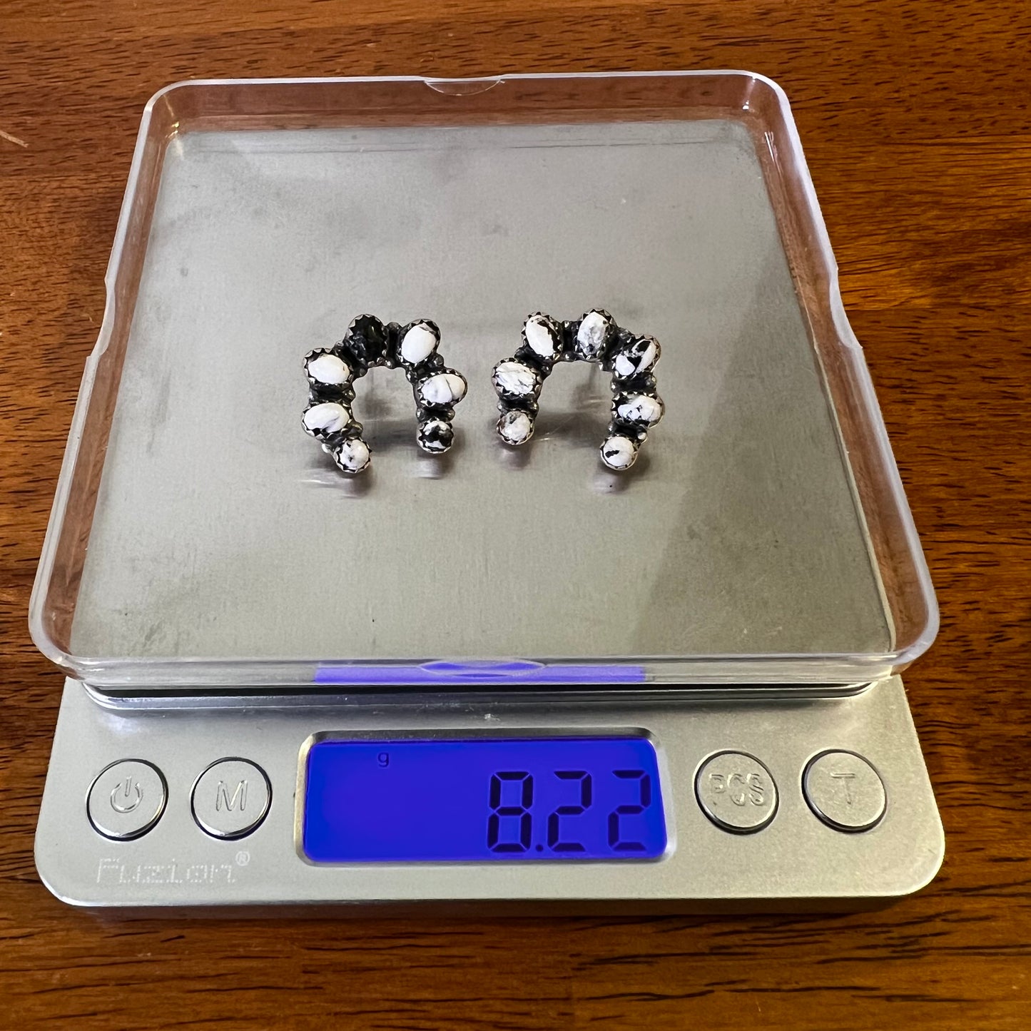 White Buffalo Naja Sterling Silver Stud Earrings