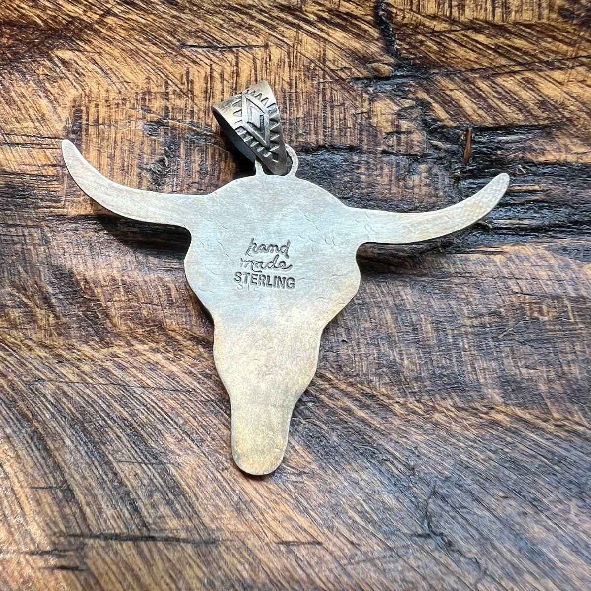 Sterling Silver Steer Head Pendant – Sonoran Gold or White Buffalo