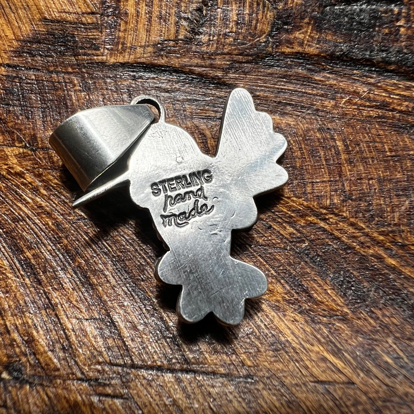 Turquoise & Spiny Oyster Hummingbird Sterling Silver Pendant