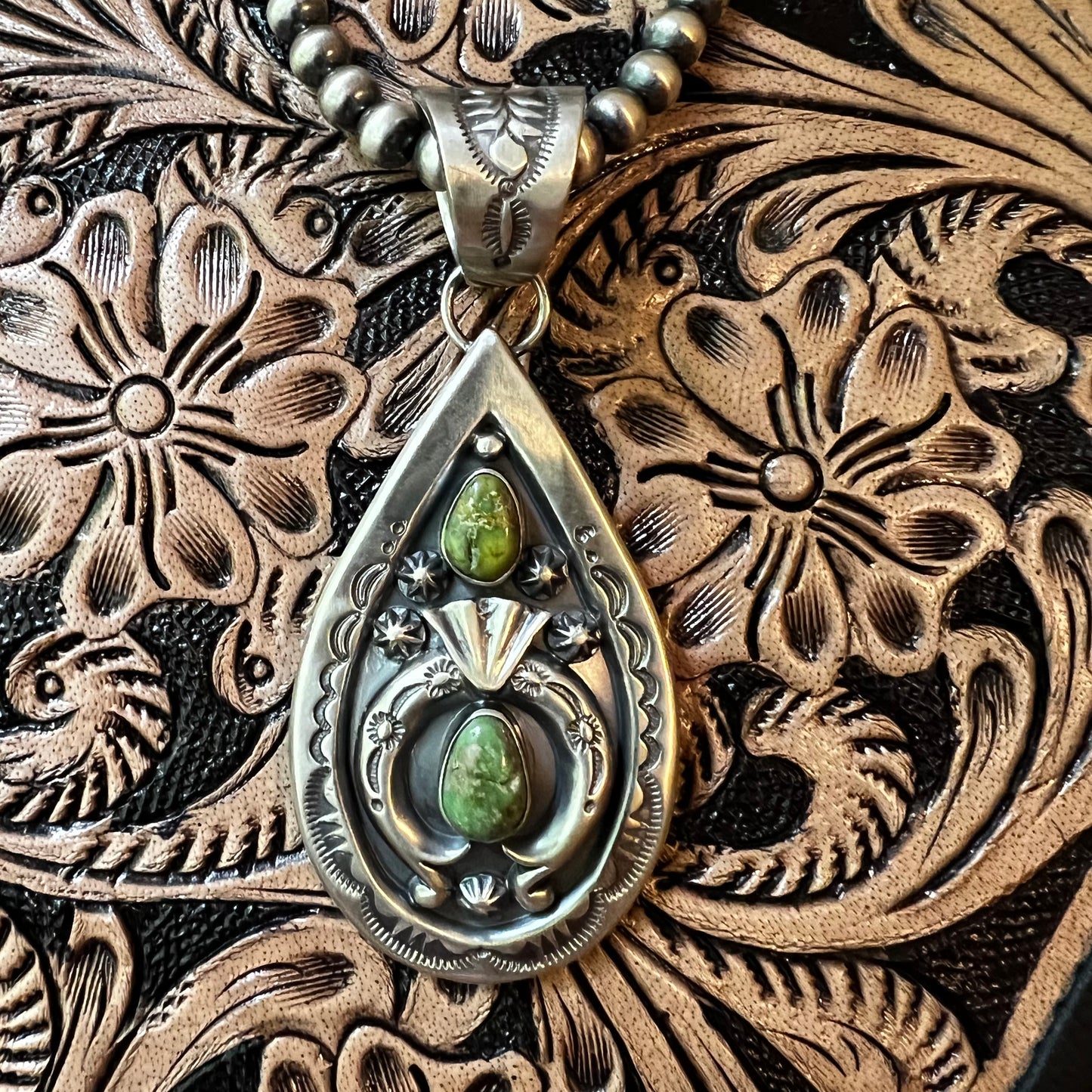 Verley Betone Navajo Sonoran Gold Turquoise Statement Necklace