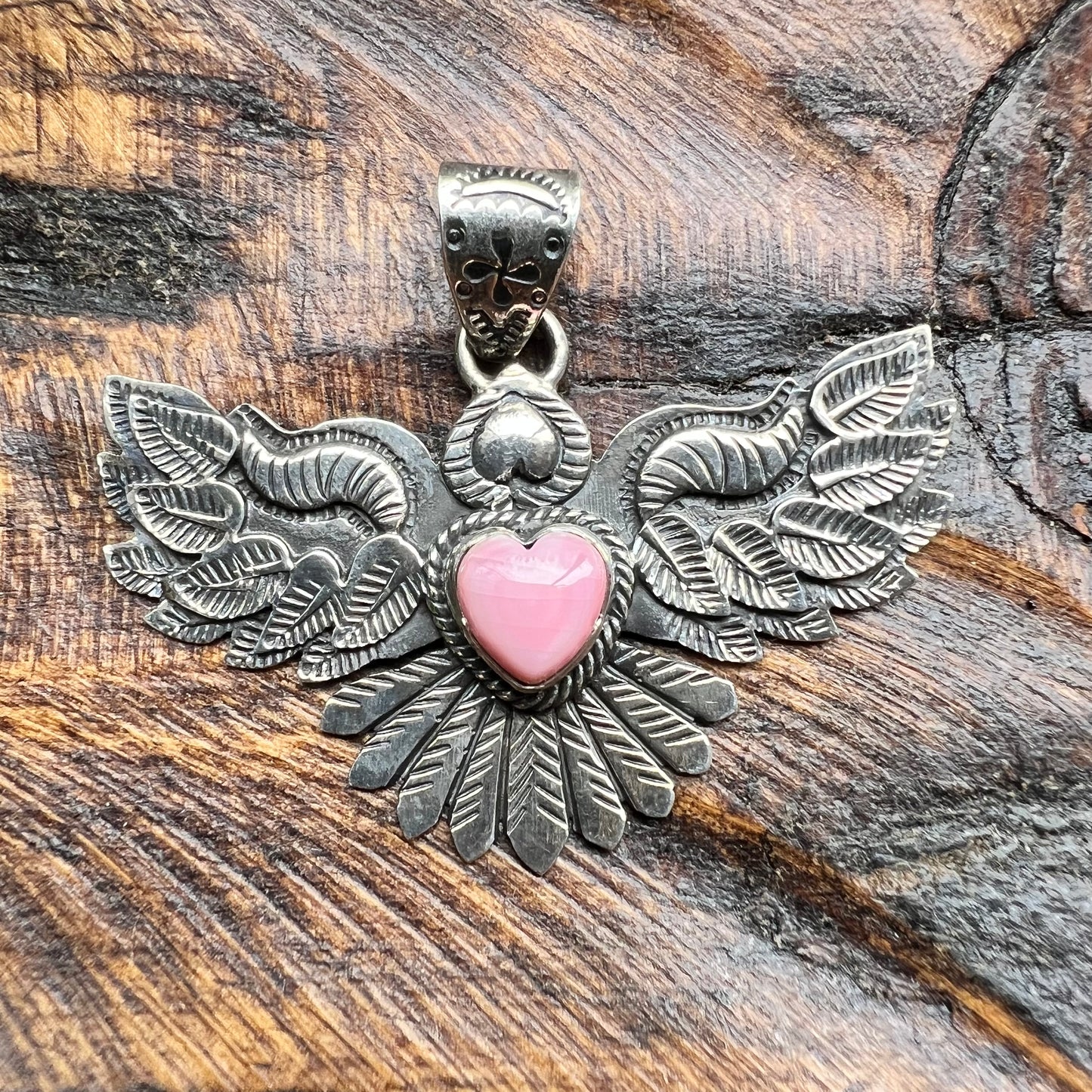 Queen Conch Heart Eagle Pendant