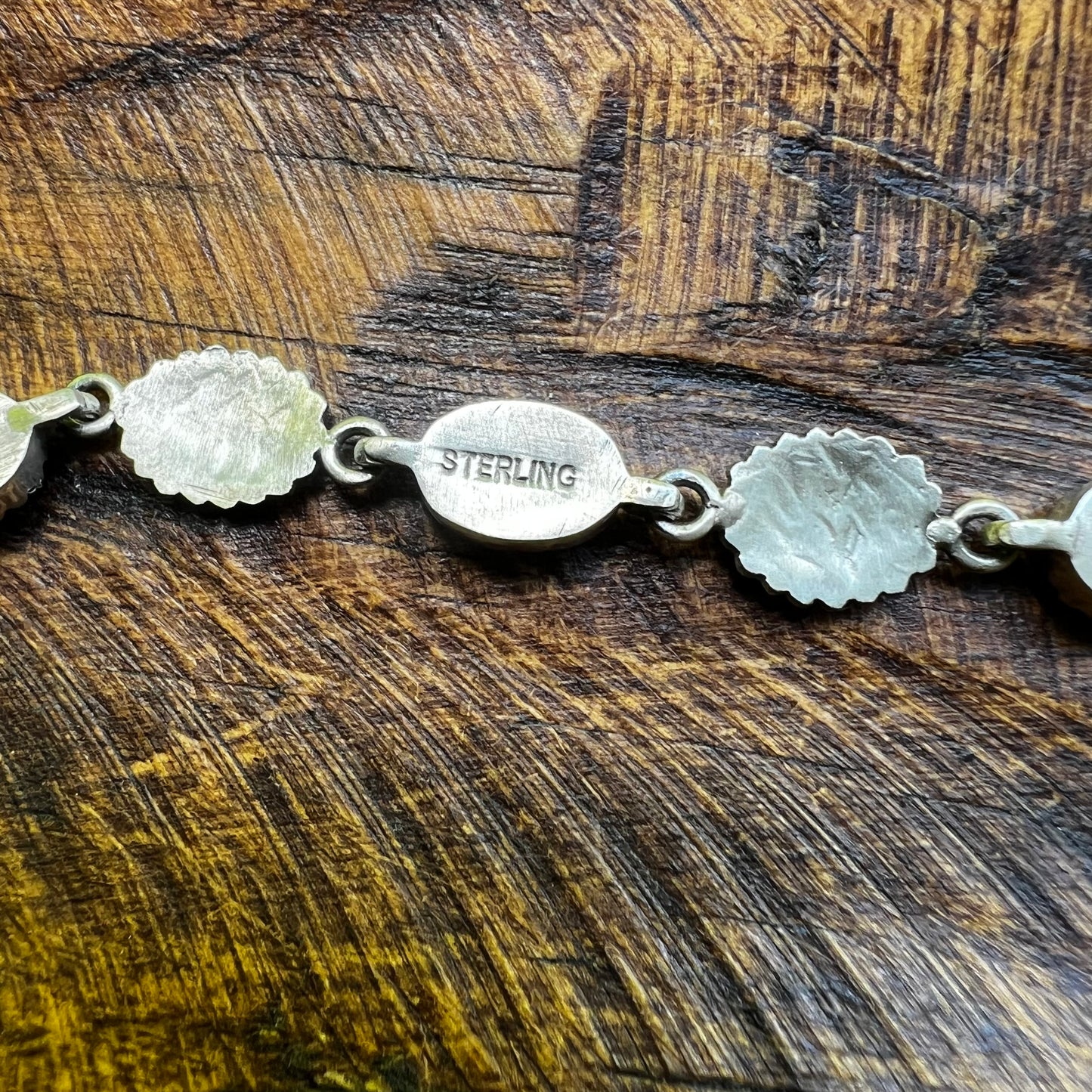 Kingman Turquoise Concho Link Bracelet Sterling Silver Size 7.25