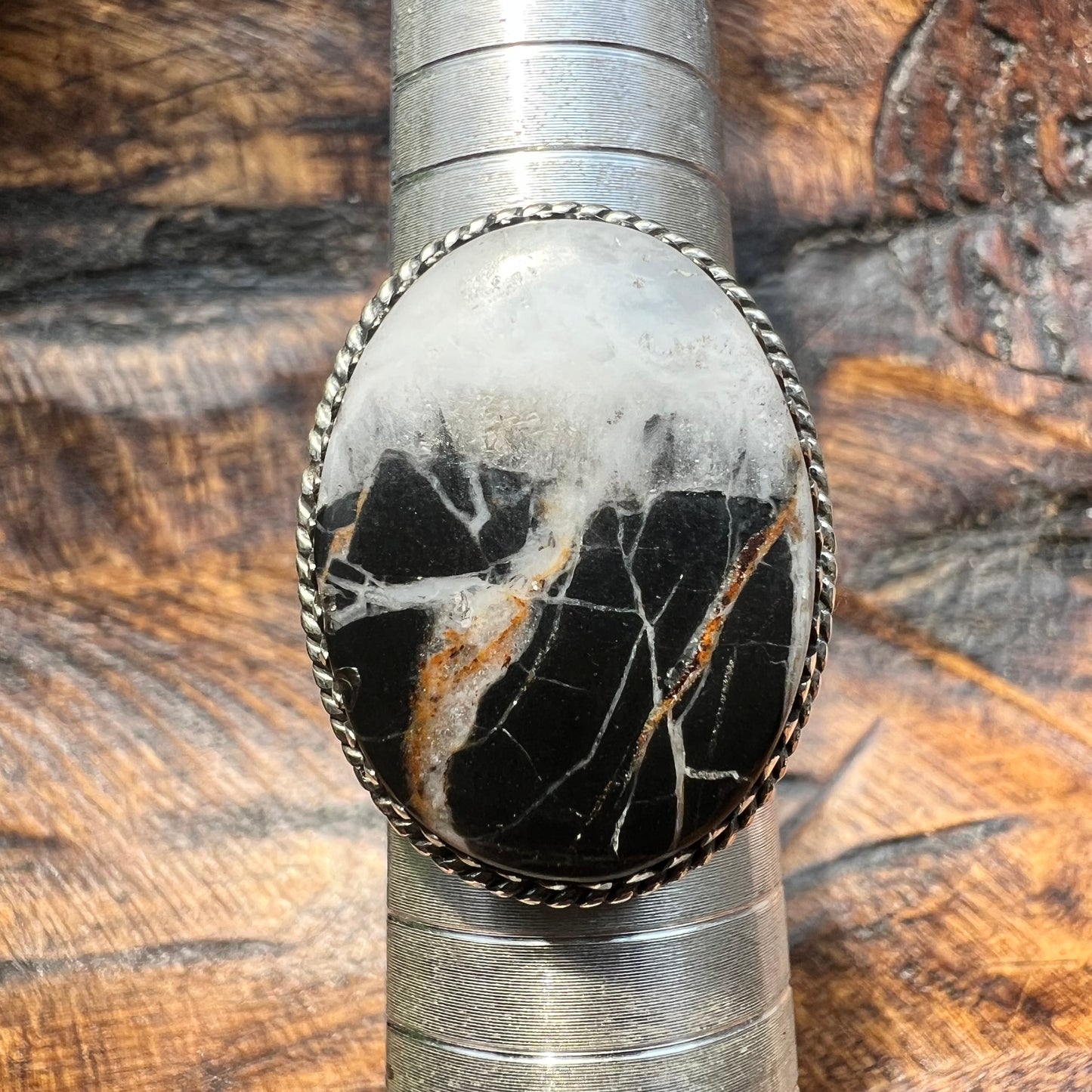 White Buffalo Statement Ring | Sterling Silver | Size 9.5