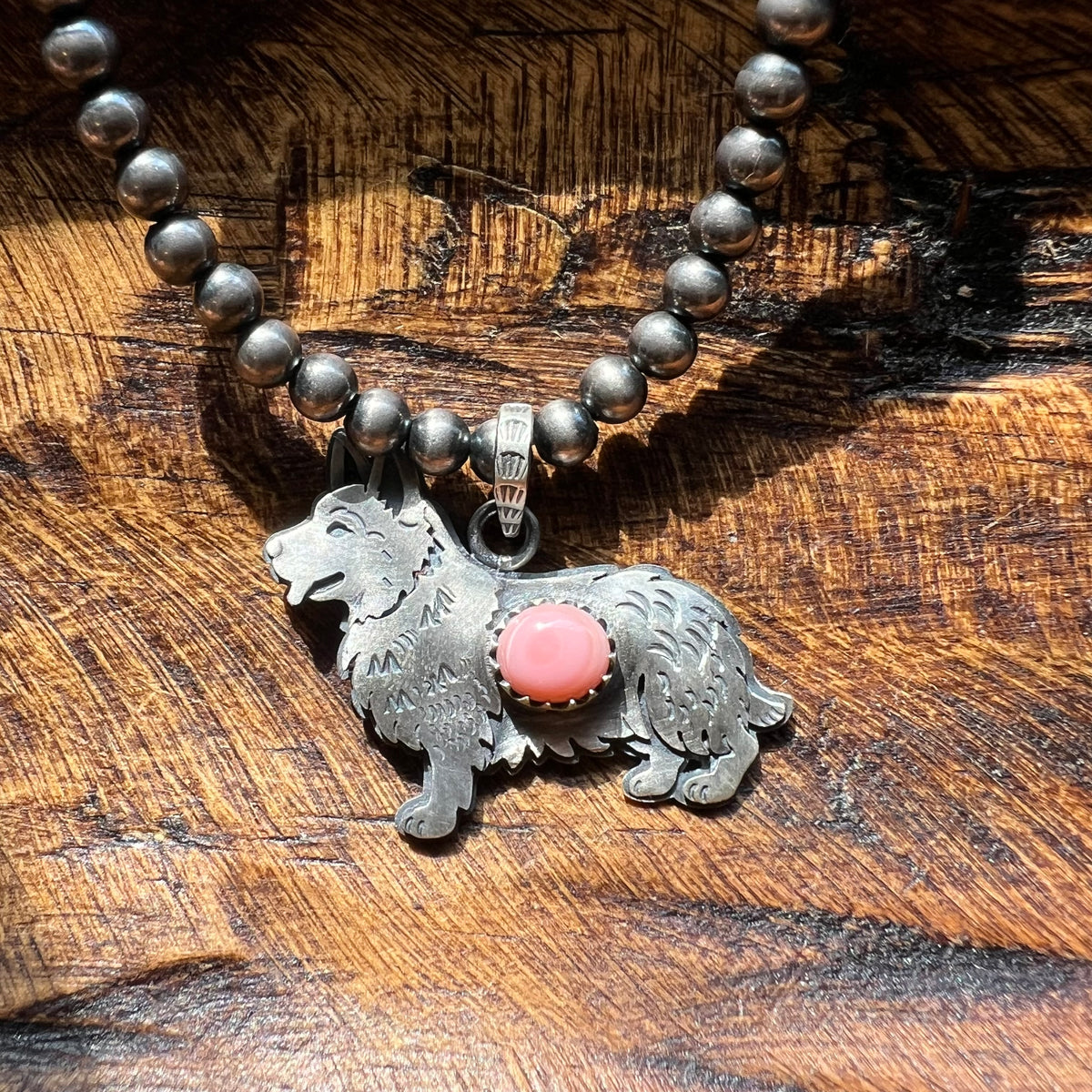 Sterling Silver Queen Conch Welsh Corgi Pendant