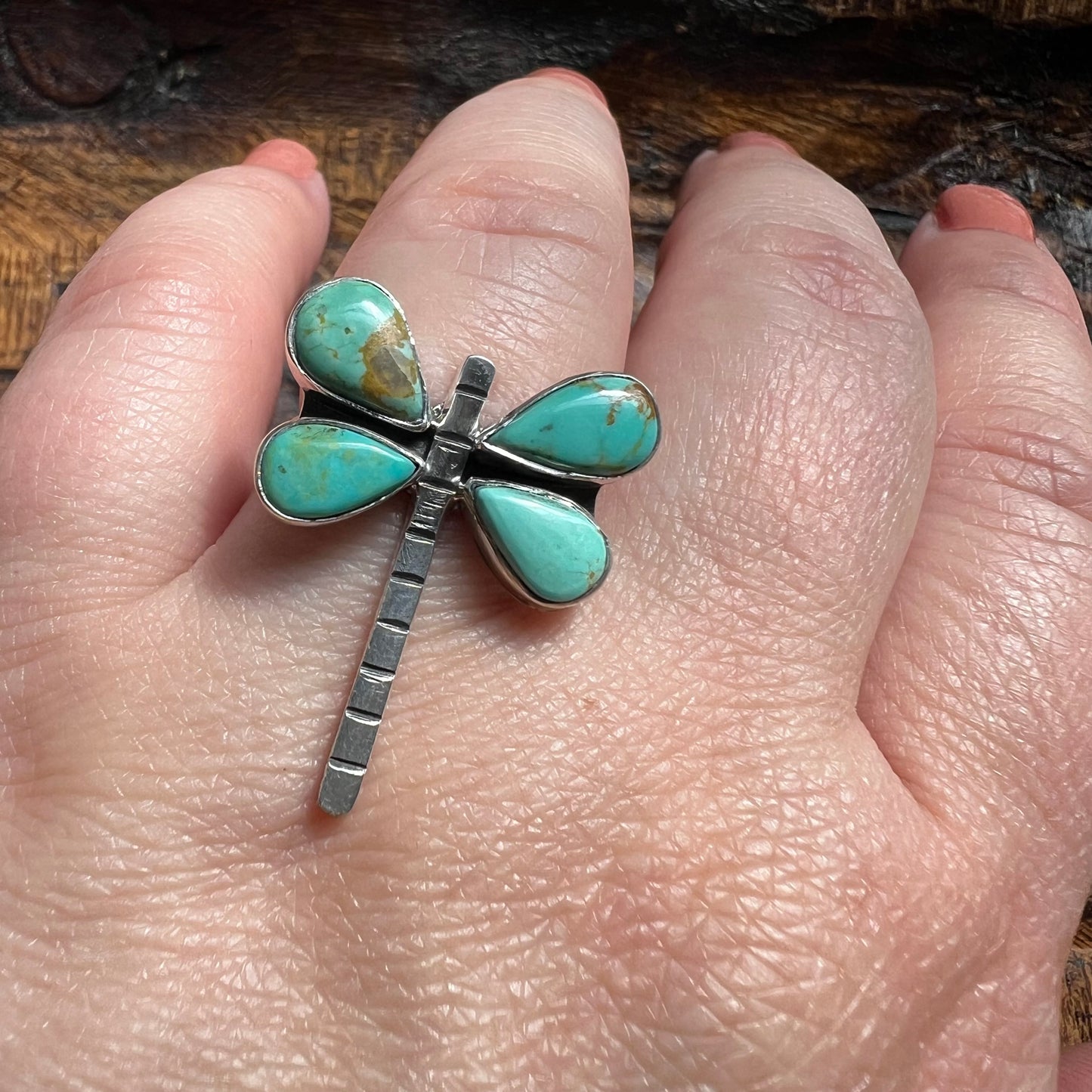 Kingman Turquoise Dragonfly Ring