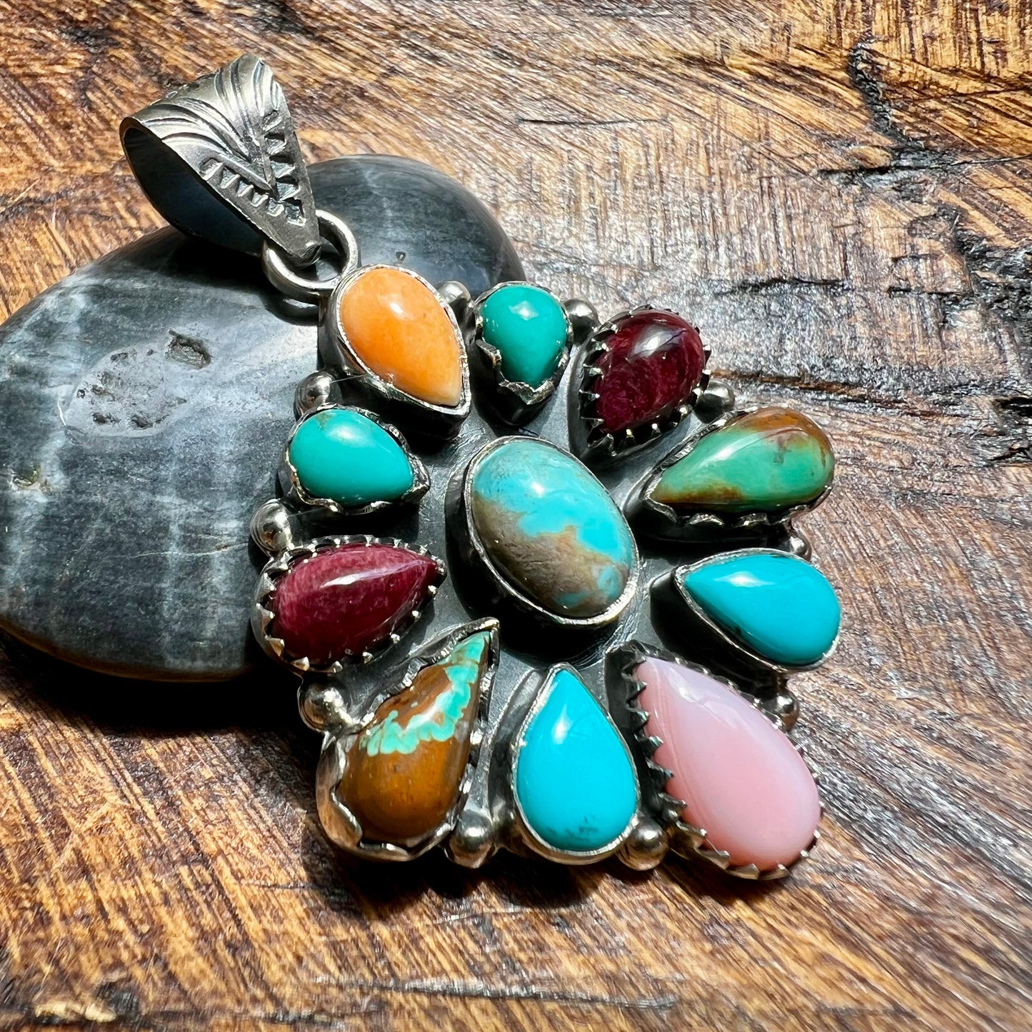 Sterling Silver | Multi Stone Statement Cluster Pendant
