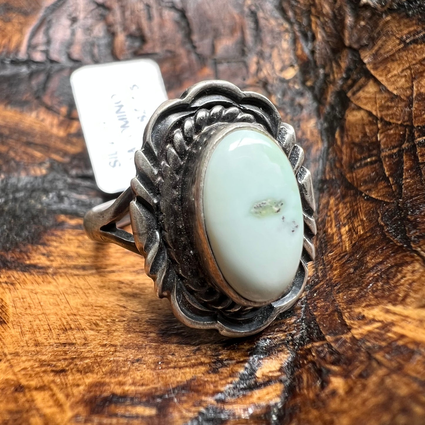 Virgil Chee Navajo Sterling Silver Palomino Turquoise Ring Size 7.5