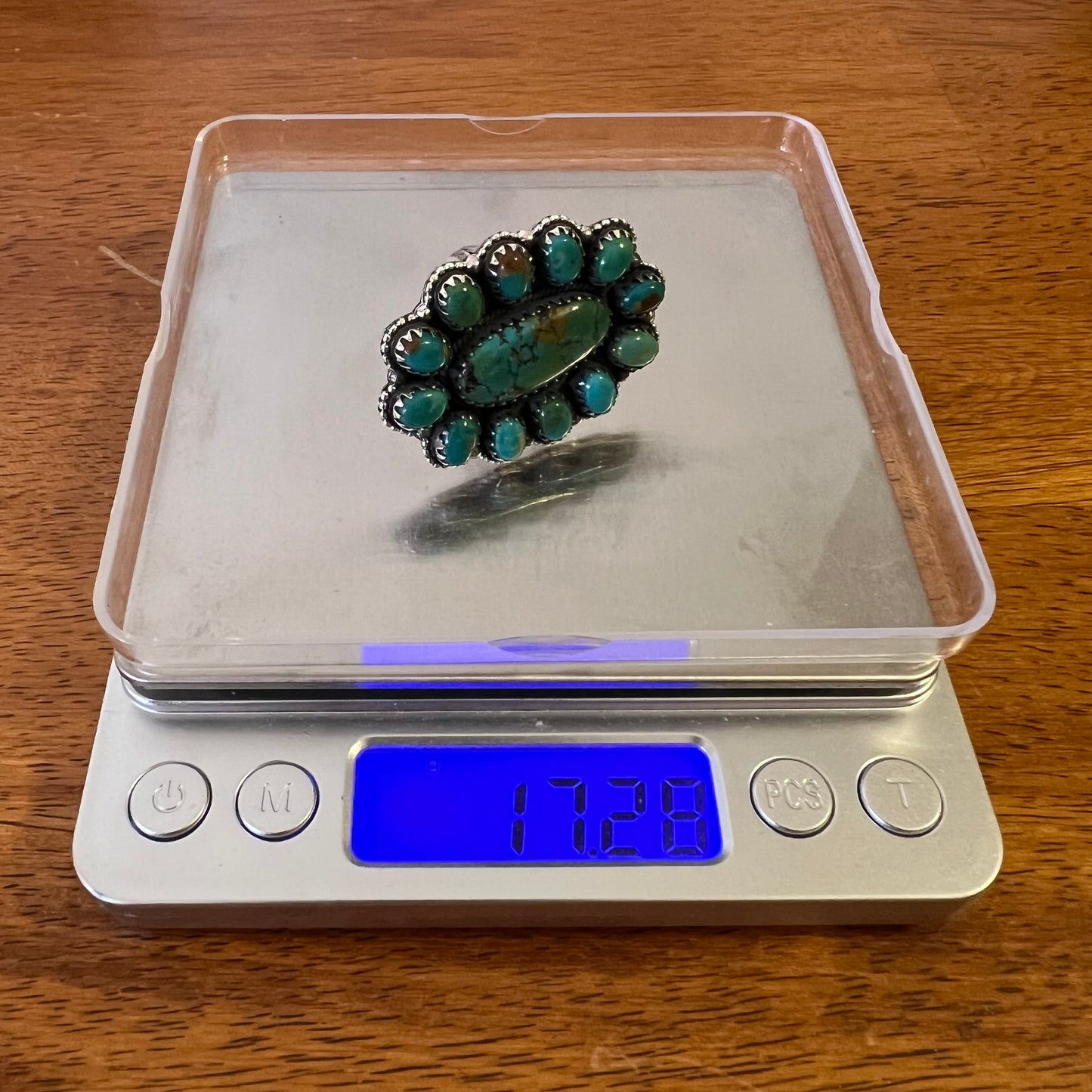 Kingman Turquoise Collector Cluster Ring Size 8.75