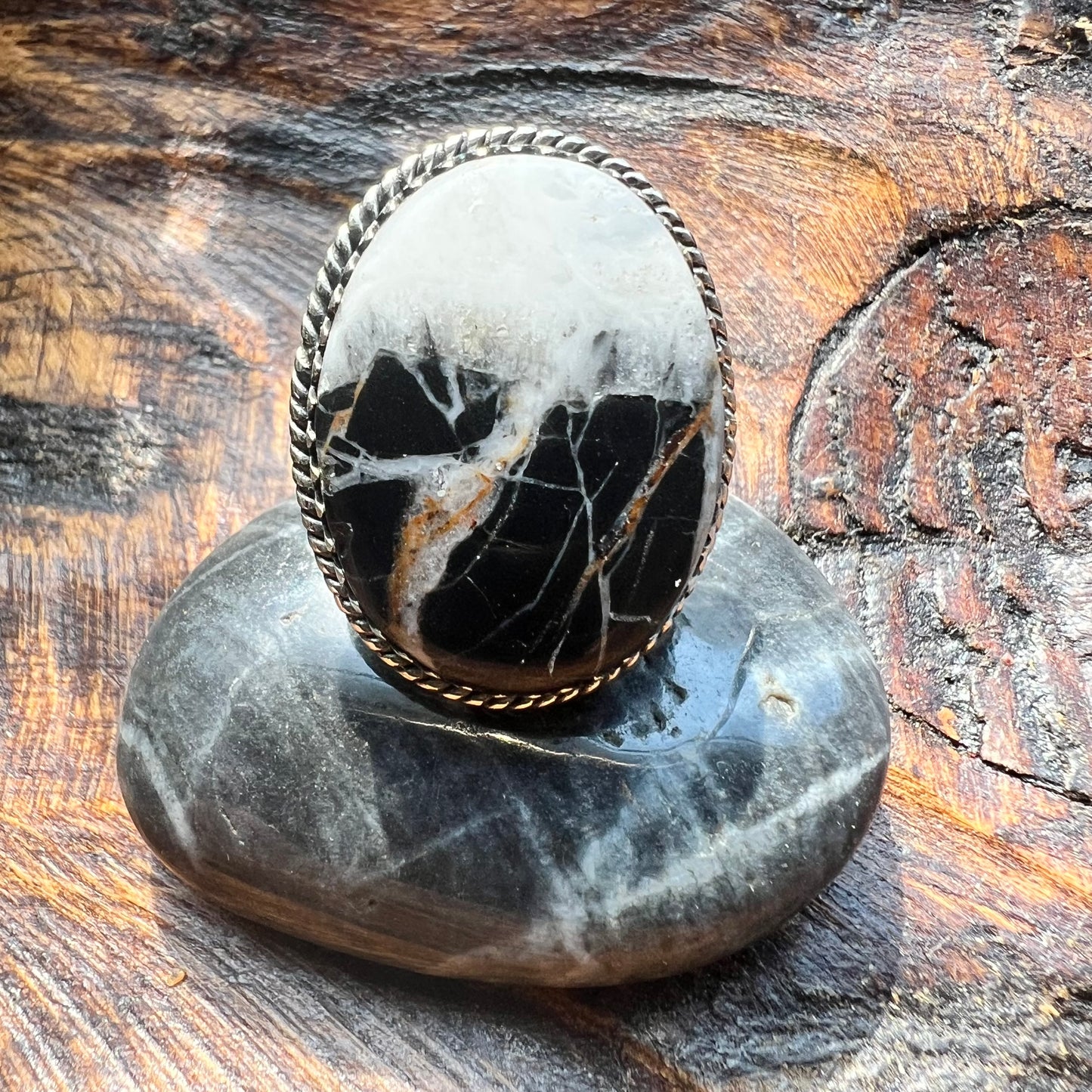 White Buffalo Statement Ring | Sterling Silver | Size 9.5