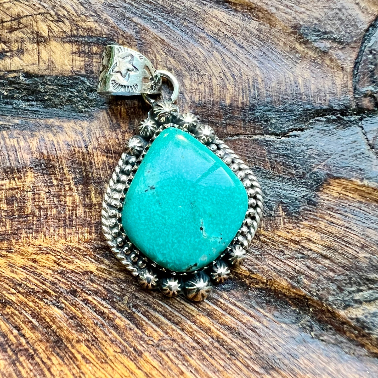 Sterling Silver Kingman Turquoise Statement Pendant