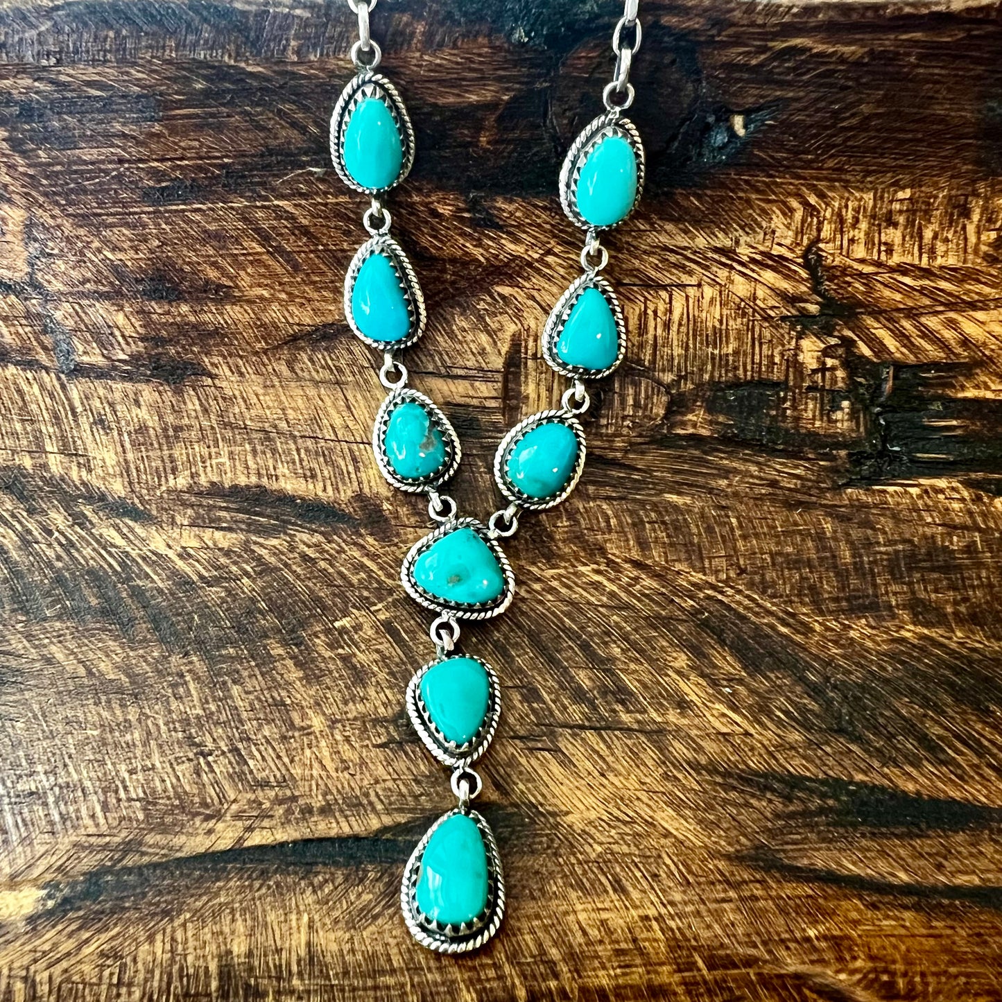 Kingman Turquoise Lariat Necklace