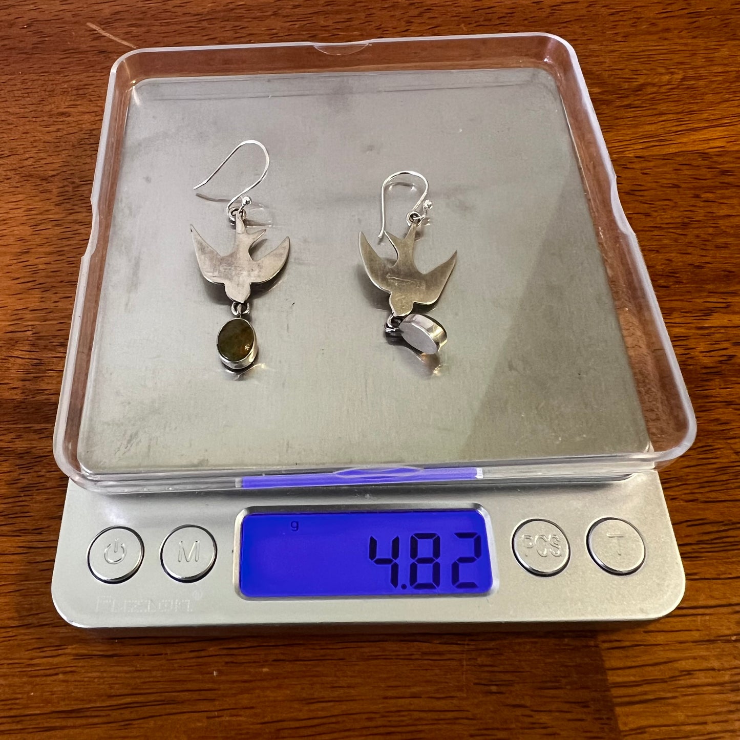 Sterling Silver Bird Earrings with Kingman Turquoise