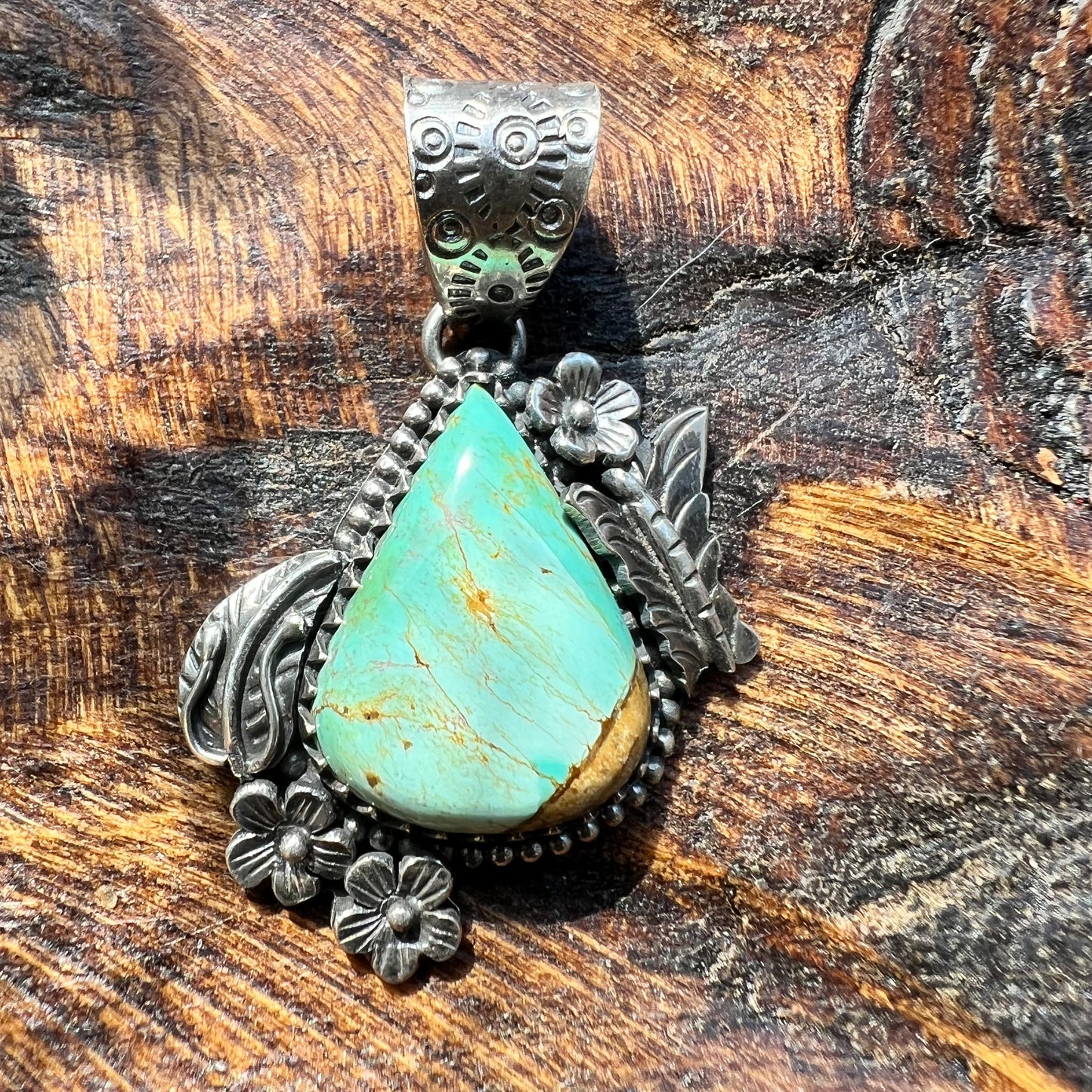 ✨ Sterling Silver Kingman Turquoise Pendant