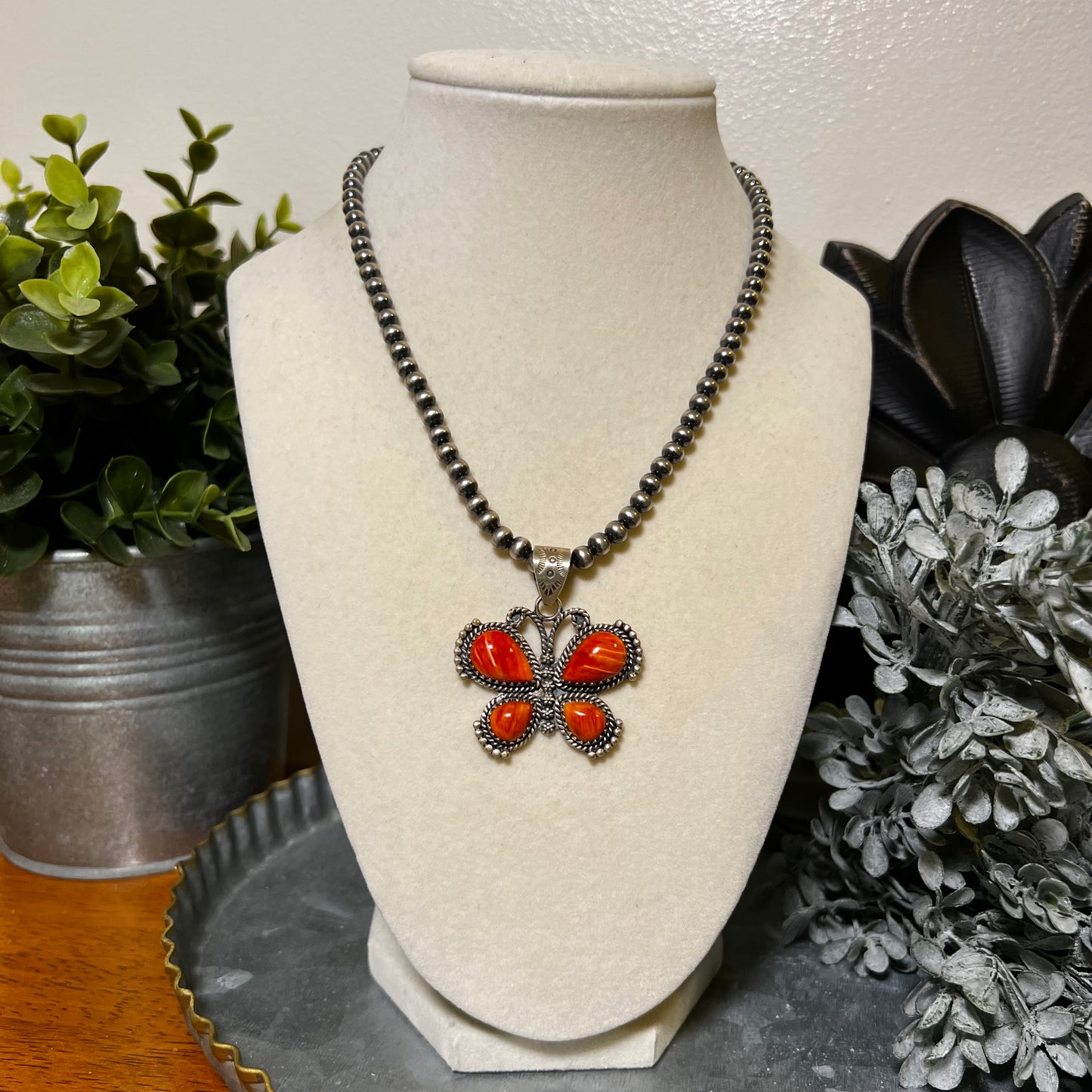 Sterling Silver Spiny Oyster Butterfly Pendant