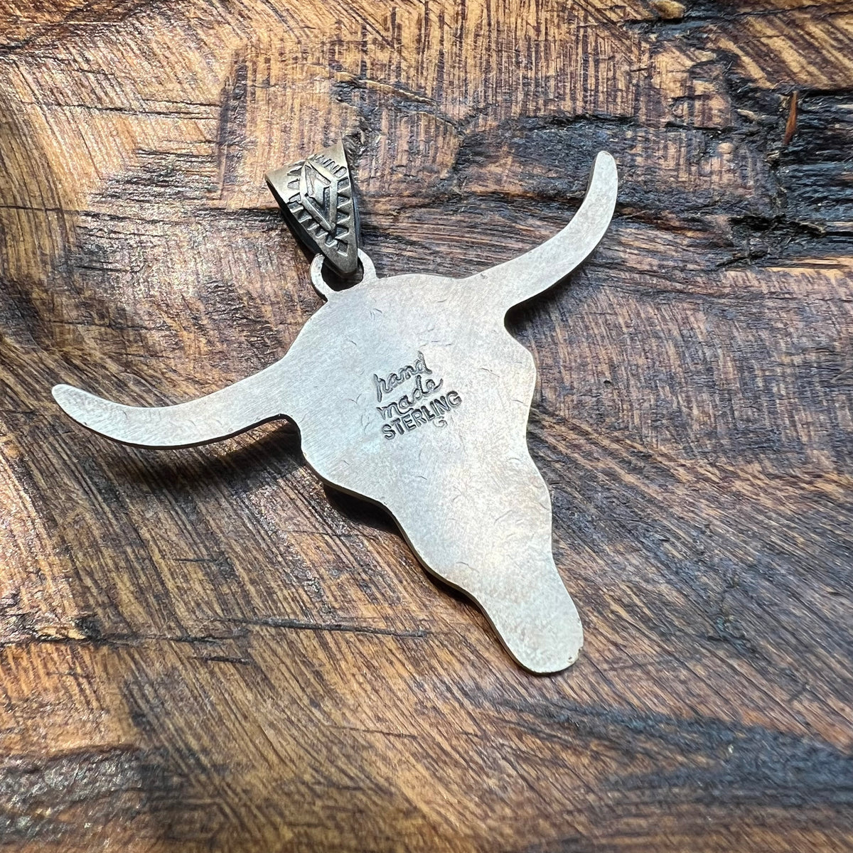 Sterling Silver Steer Head Pendant – Sonoran Gold or White Buffalo