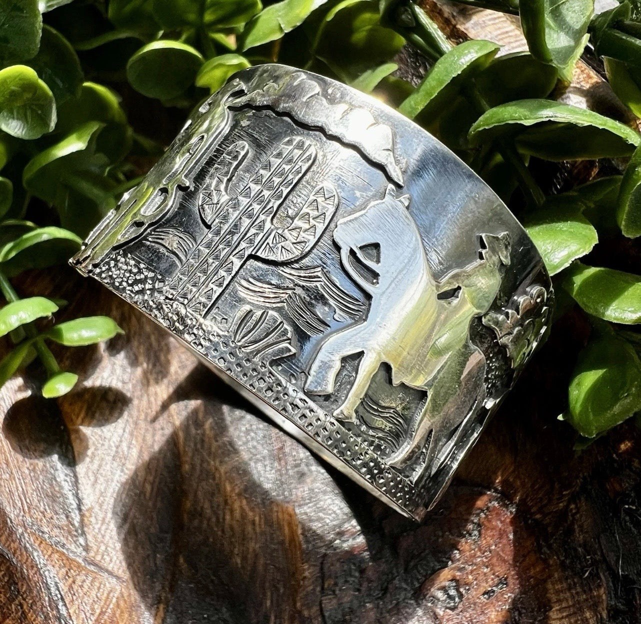 Sterling Silver Western Storyteller Cuff Bracelet | Handcrafted Collector Piece