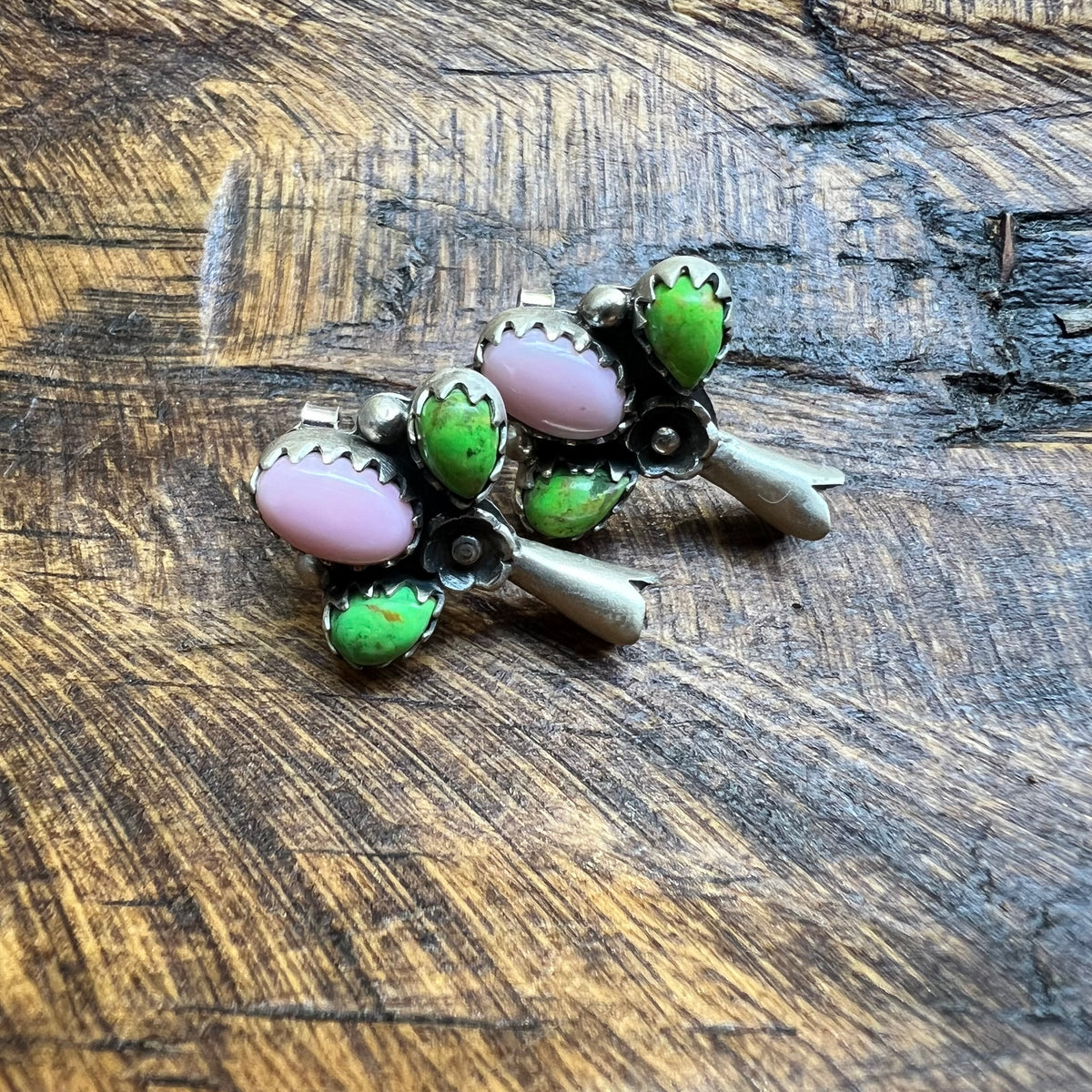 Sterling Silver Squash Blossom Earrings – Queen Conch & Sonoran Gold Or Mother Of Pearl