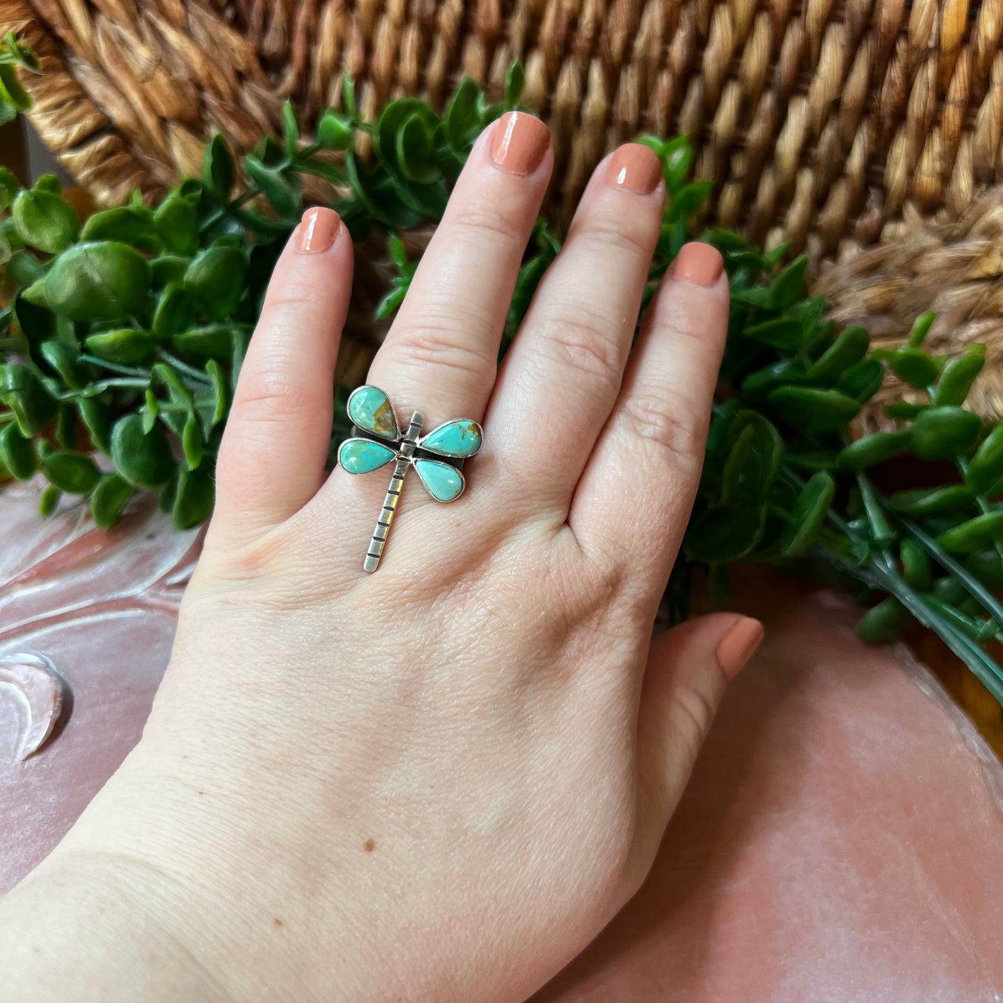 Kingman Turquoise Dragonfly Ring