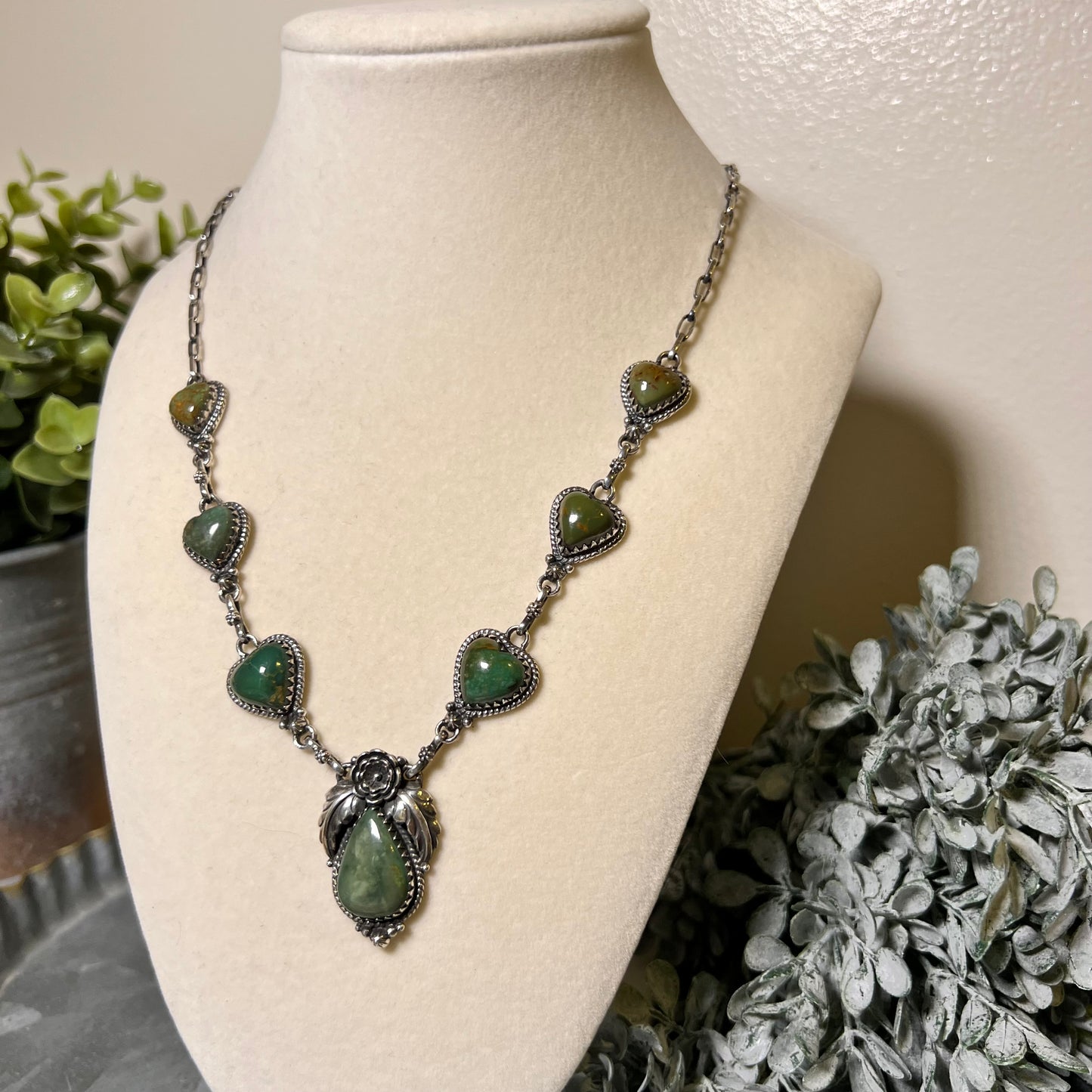 Statement Turquoise Necklace in Solid Sterling Silver